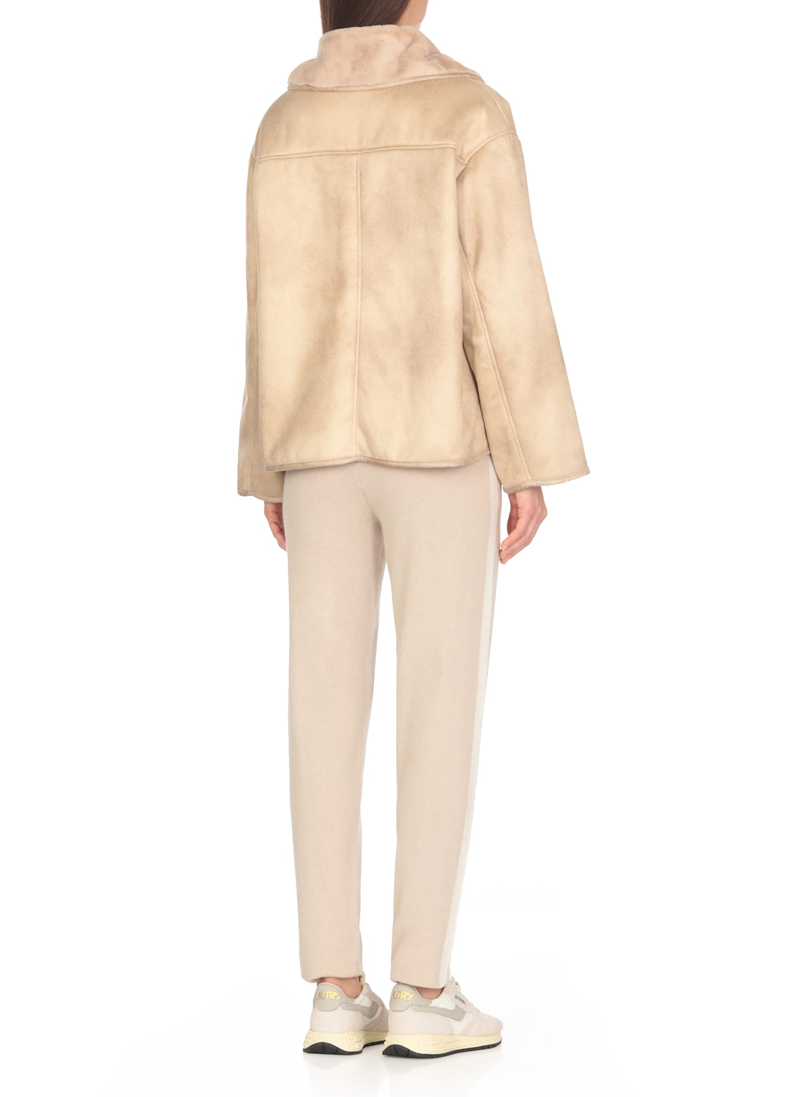 Shop Betta Corradi Synthetic Fur Coat In Beige