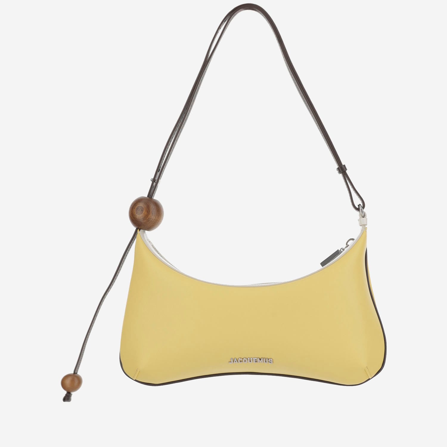 Jacquemus 'le Grand Bisou Perle' Yellow Shoulder Bag With Adjustable Shoulder Strap And Front Logo In Yellow