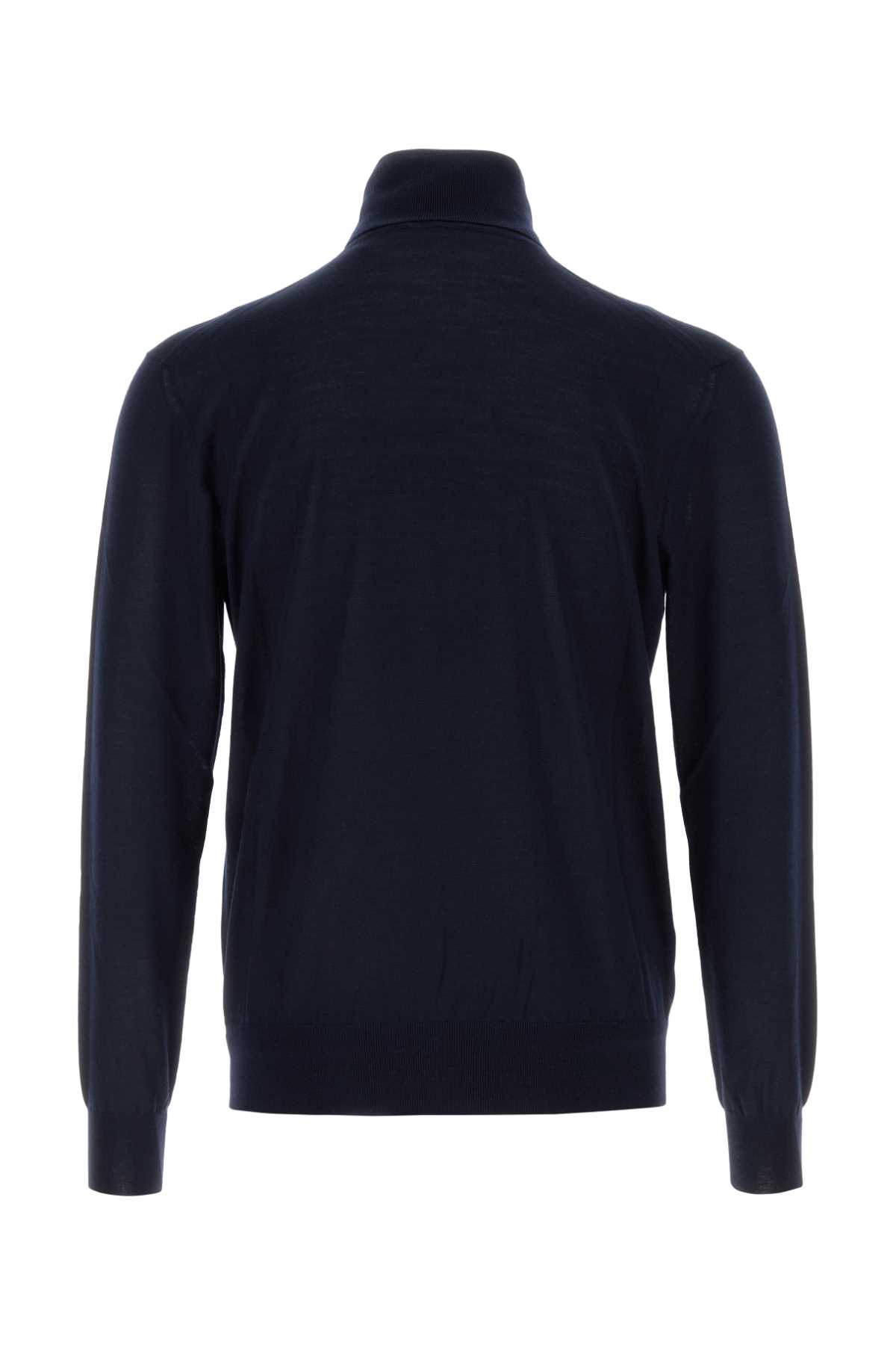Saint Laurent Wool And Cashmere Turtleneck Pullover In Blue