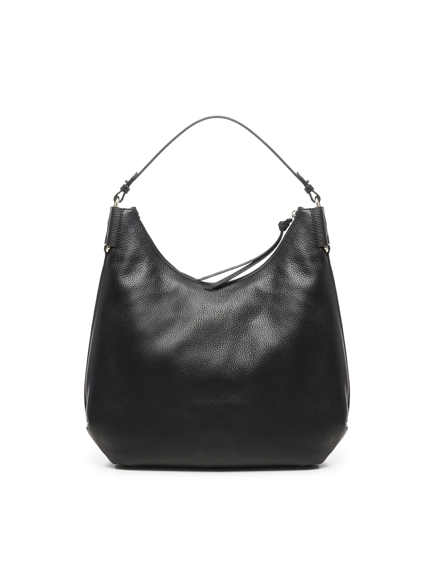 Coccinelle Malory Grained-leather Shoulder Bag In Black