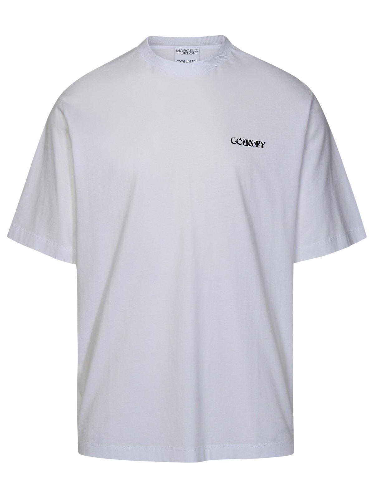 Shop Marcelo Burlon County Of Milan County Printed Crewneck T-shirt In White