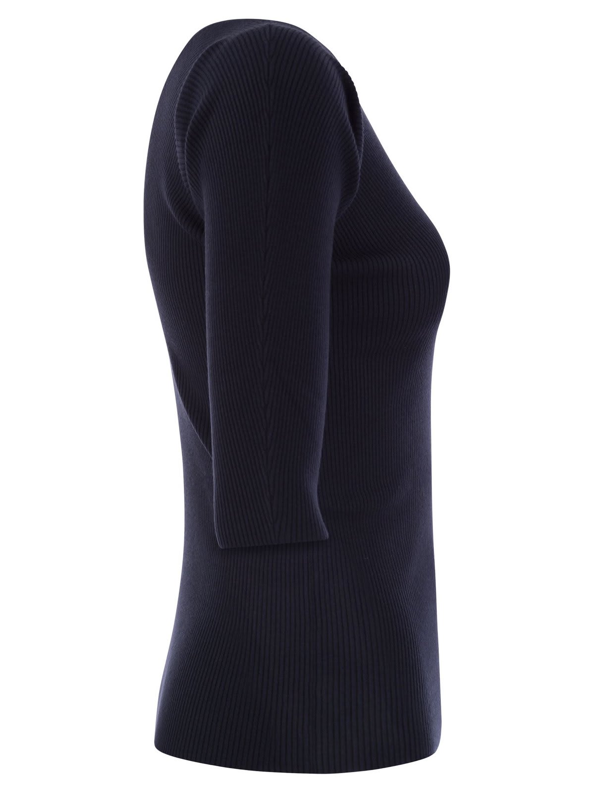 Shop Weekend Max Mara V-neck Half-sleeved Jumper In Blu