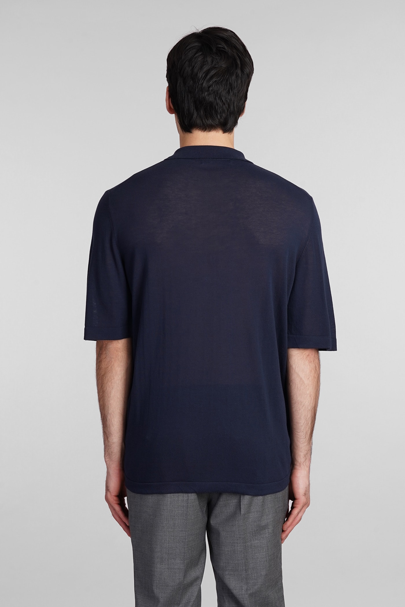 Shop Mauro Grifoni Polo In Blue Cotton