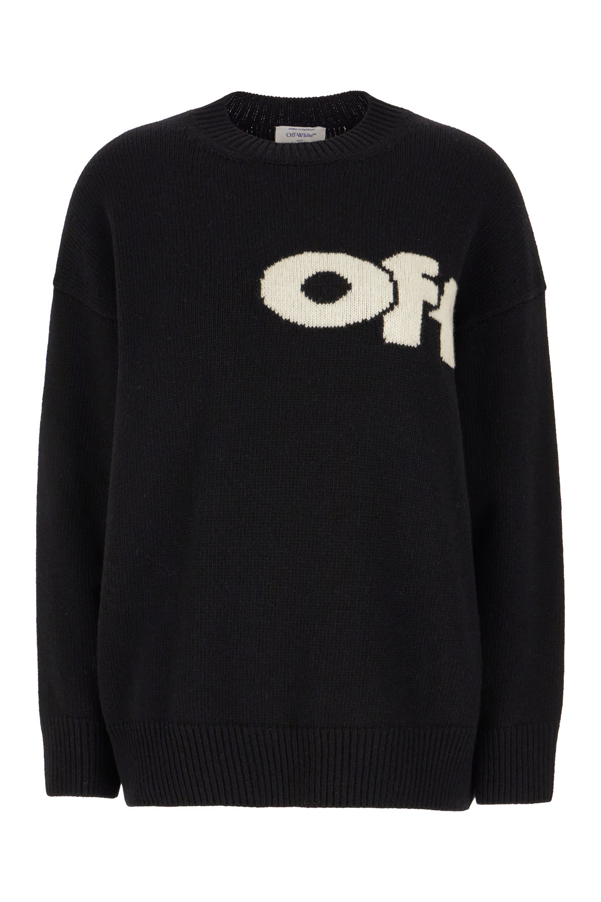 Off-white Black Wool Blend Oversize Sweater