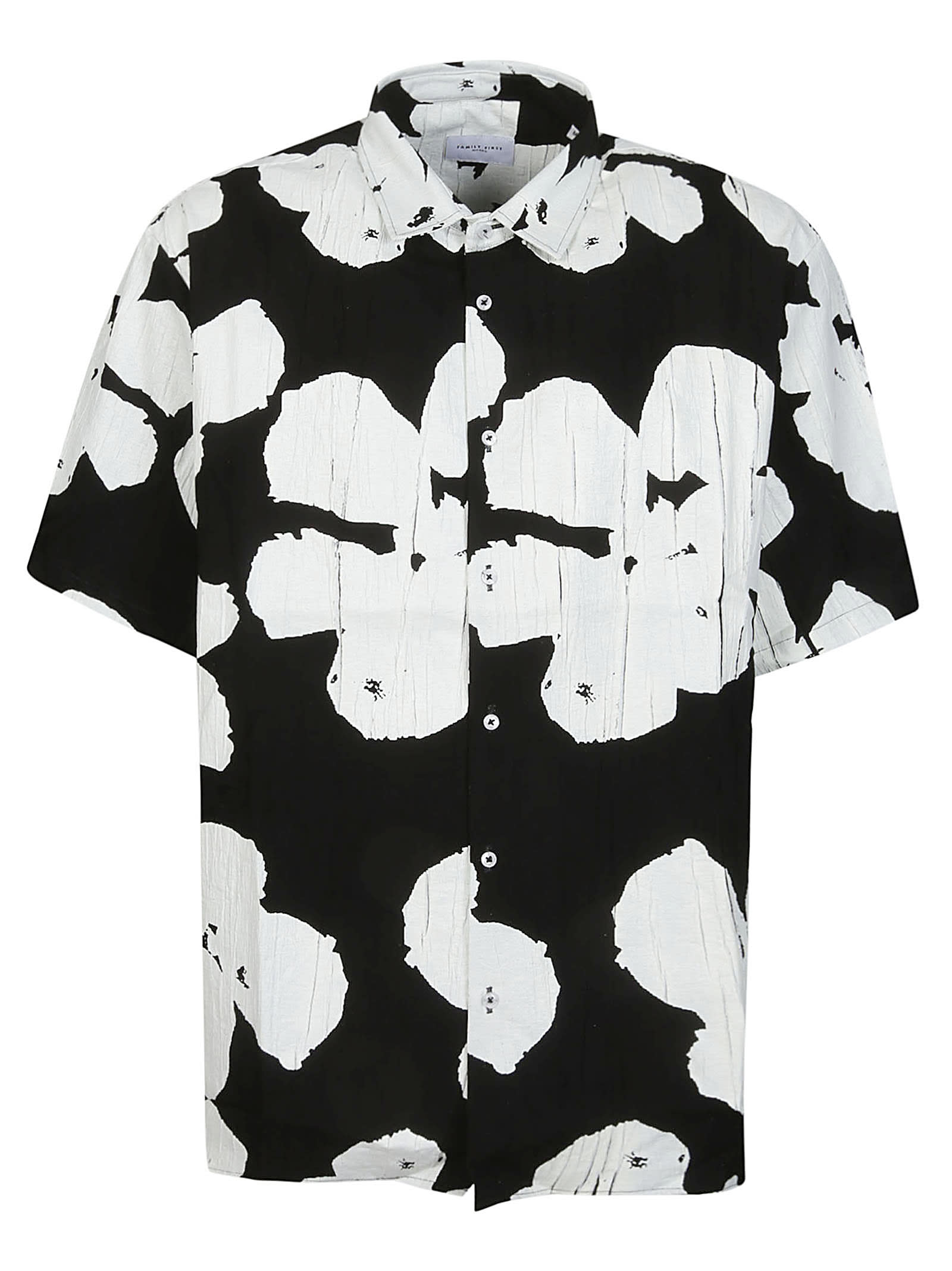 Shop Family First Milano Short Sleeve Flower Shirt In Black