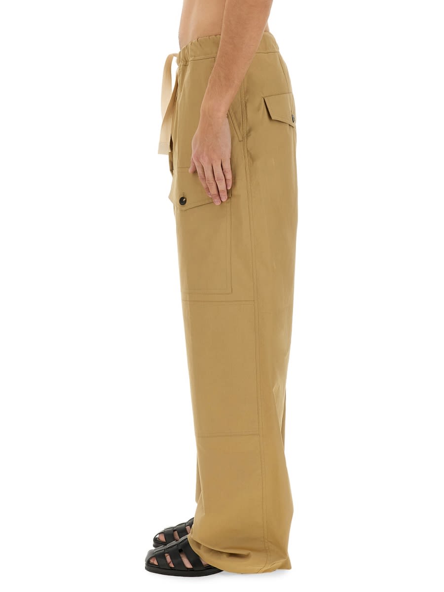 Dries Van Noten Cotton Trousers With Elastic Waistband And Pockets In Beige