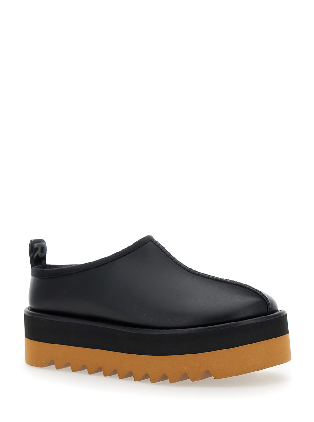 Shop Stella Mccartney Sneak-elyse Black Mules With Open Rear In Ecoleather Woman