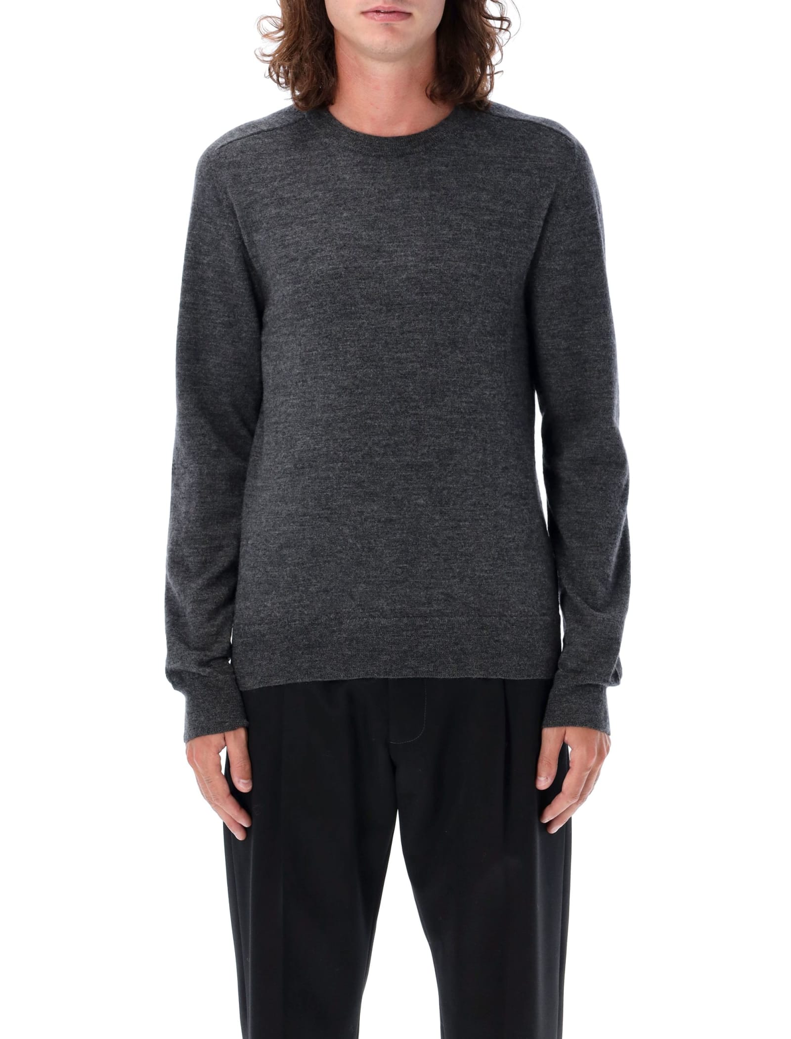 Shop Maison Margiela Elbow-patch Sweater In Charcoal Grey