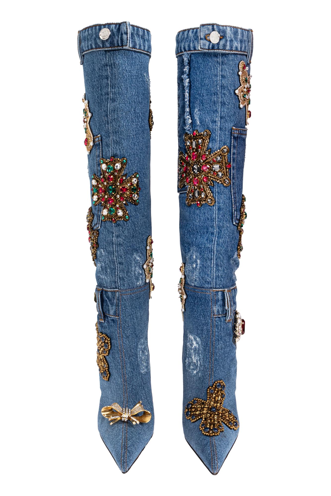 Dolce & Gabbana Heeled Boots In Blue