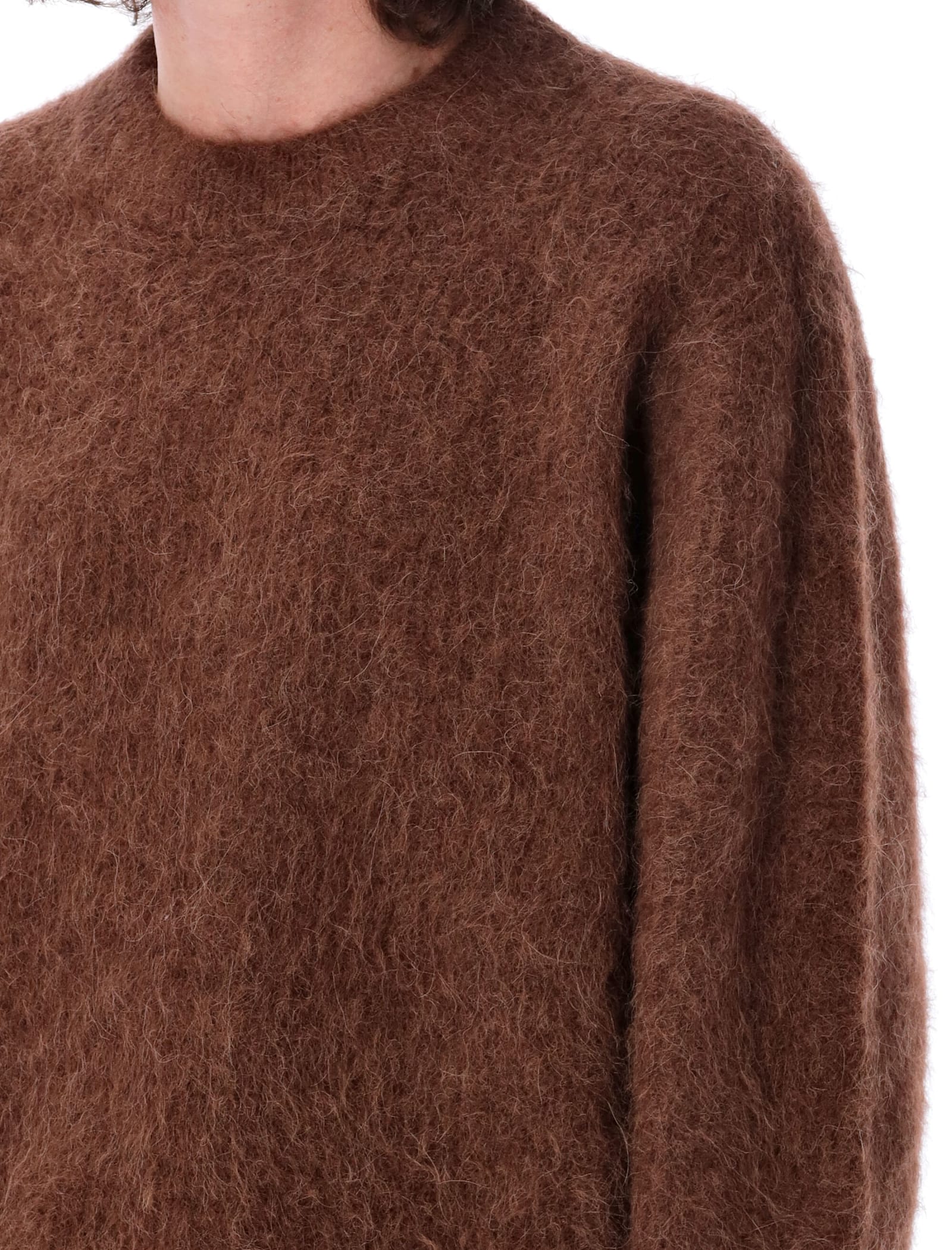 Shop Séfr Haru Sweater In Chocolate Alpaca