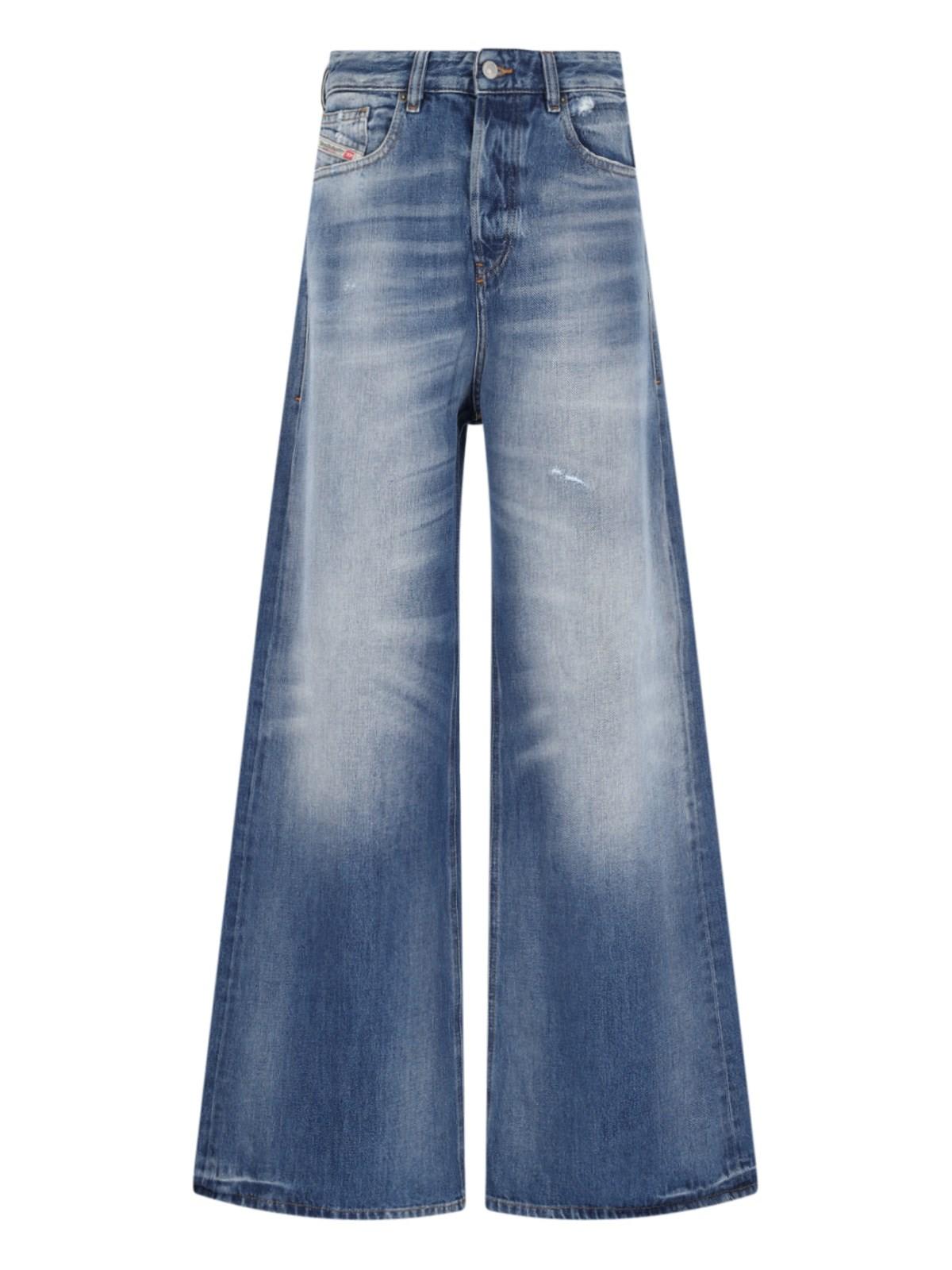 Shop Diesel 1996 D-sire Palazzo Jeans In Blu Denim