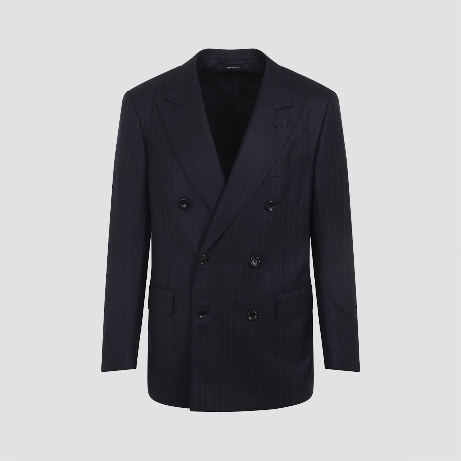 Tom Ford High Twist Double Breasted Wool Jacket Clothing In Blue