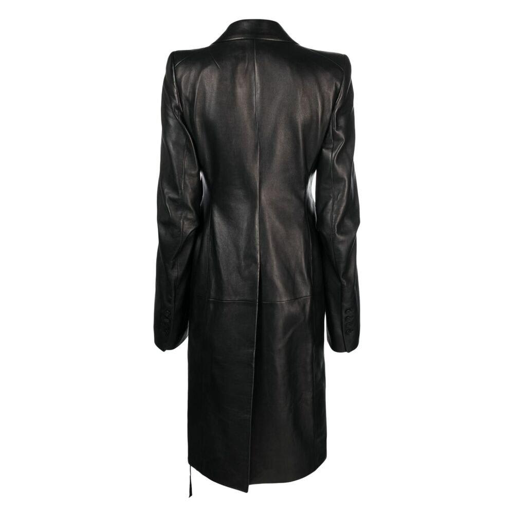 Shop Ann Demeulemeester Collared Buttoned Coat In Black
