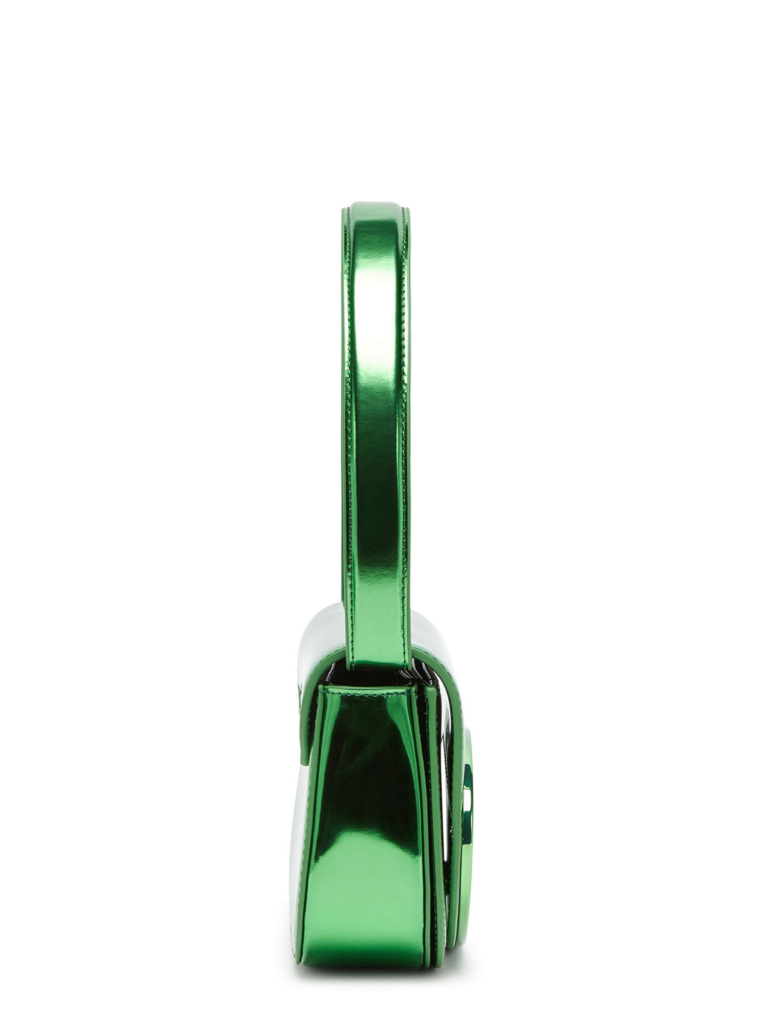 Diesel Leather Shoulder Bag With Frontal Monogram In Green