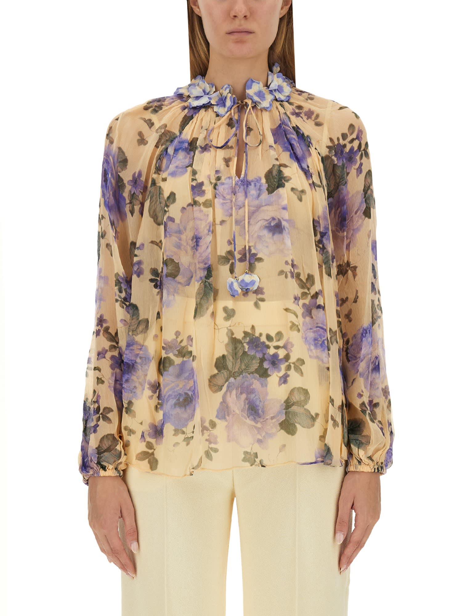 ZIMMERMANN BLOUSE WITH FLORAL PRINT