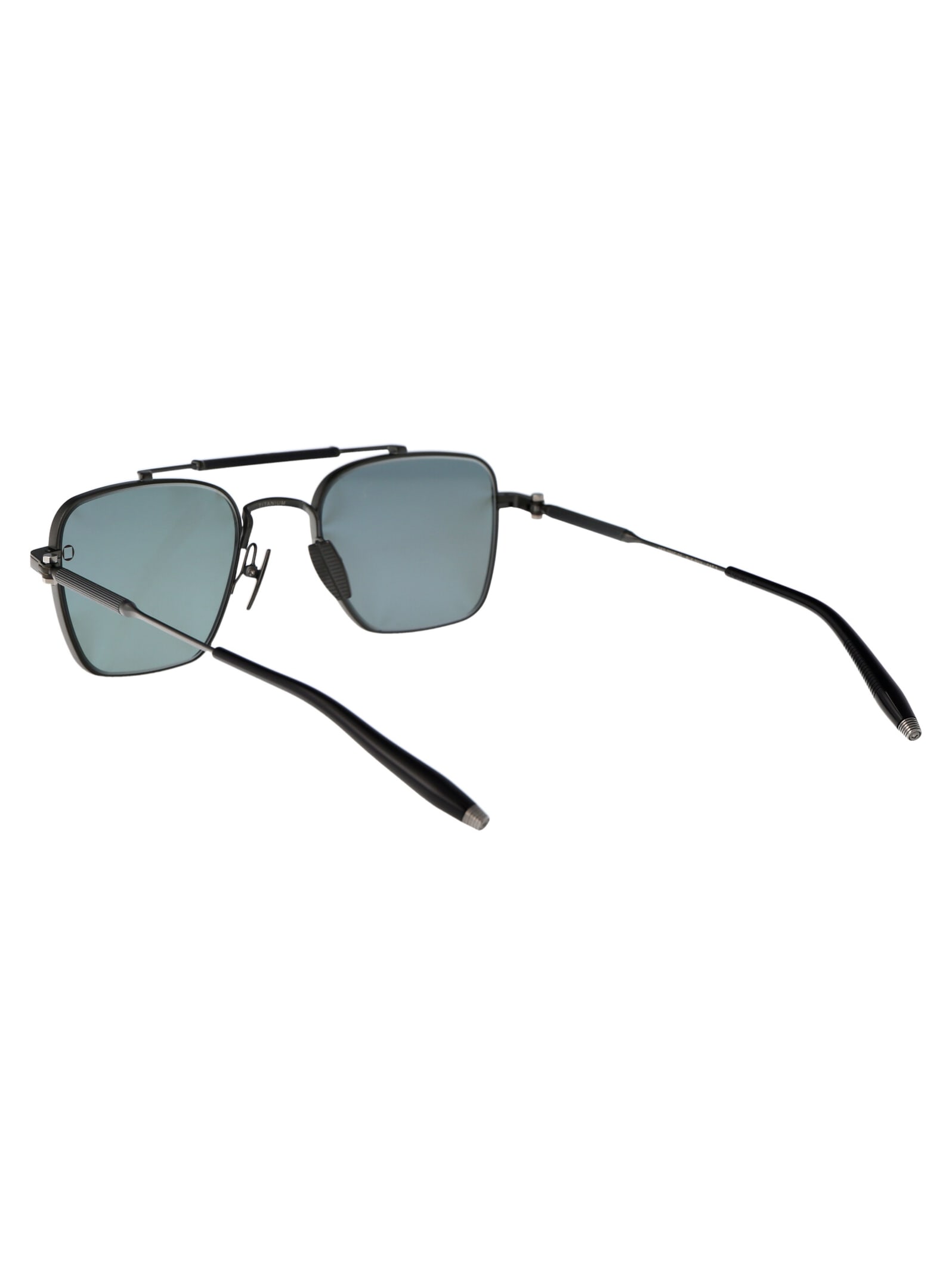 Shop Akoni Europa Sunglasses In Brushed Black-navy W/g-15 Polarized