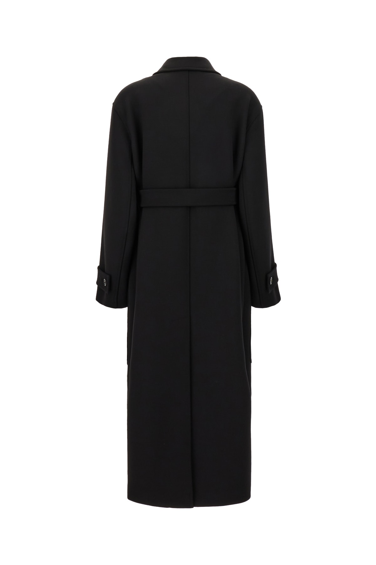 MAX MARA BLACK STRETCH WOOL BLEND COAT 