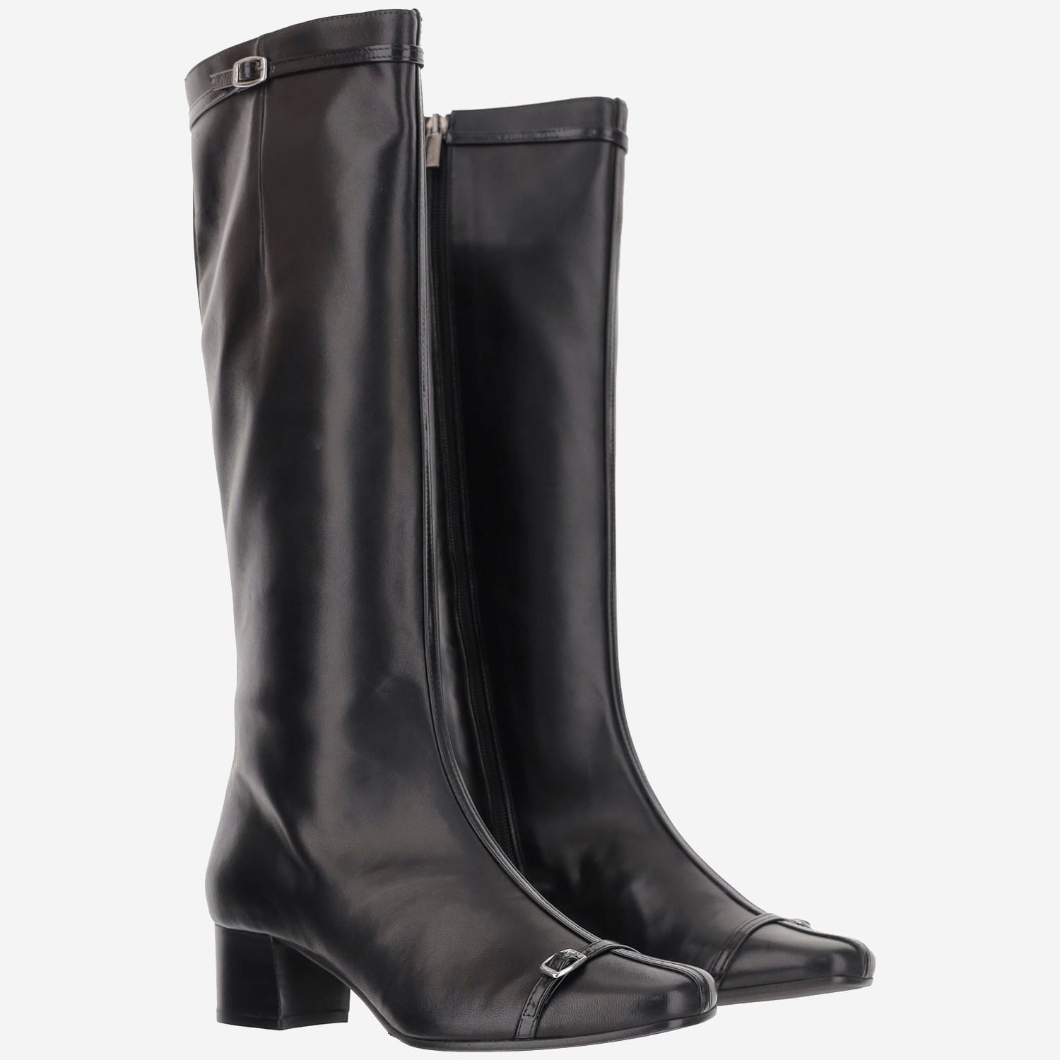 Carel Leather Starter Boots In Black