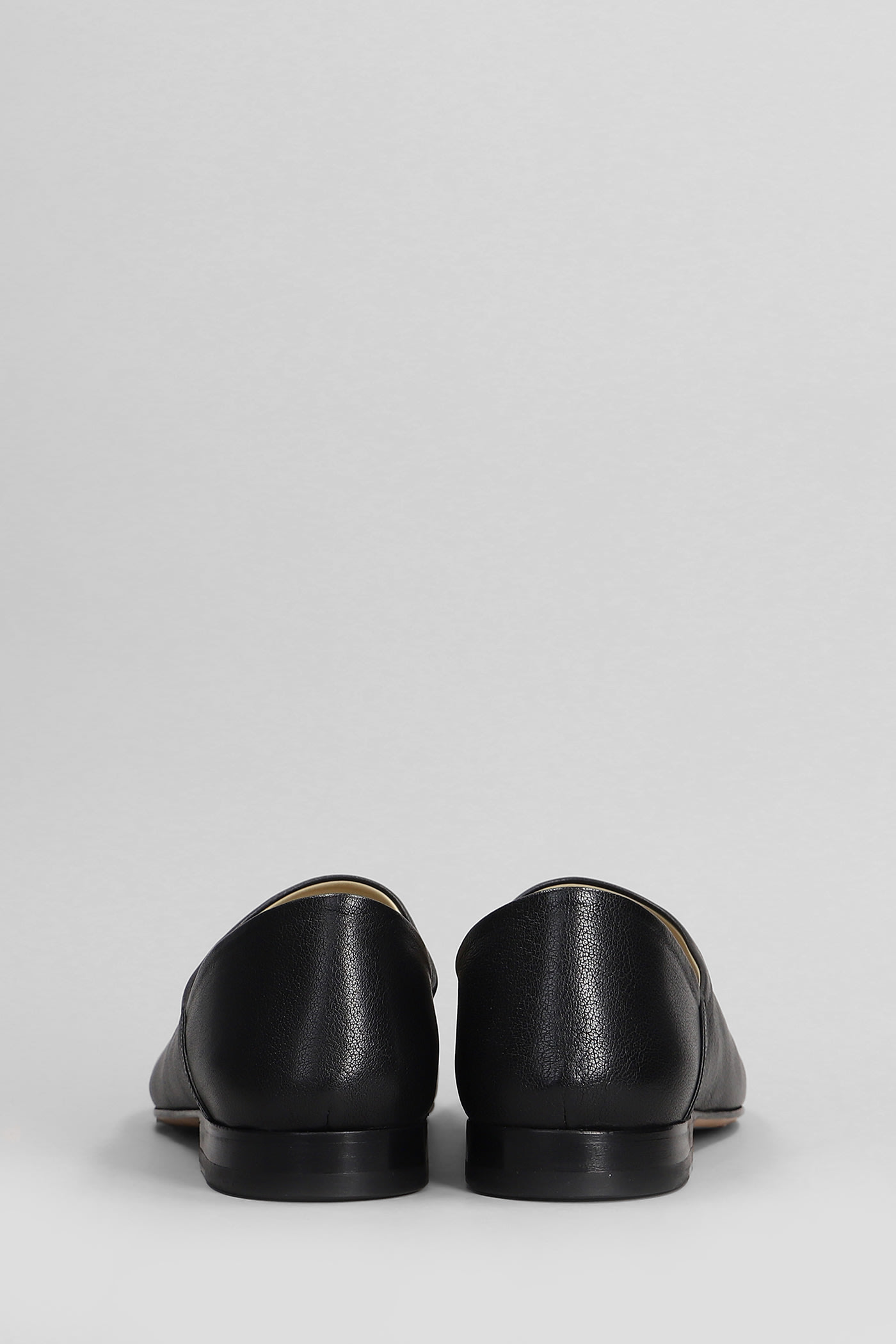 Lemaire Folding-heel Leather Slippers In Black