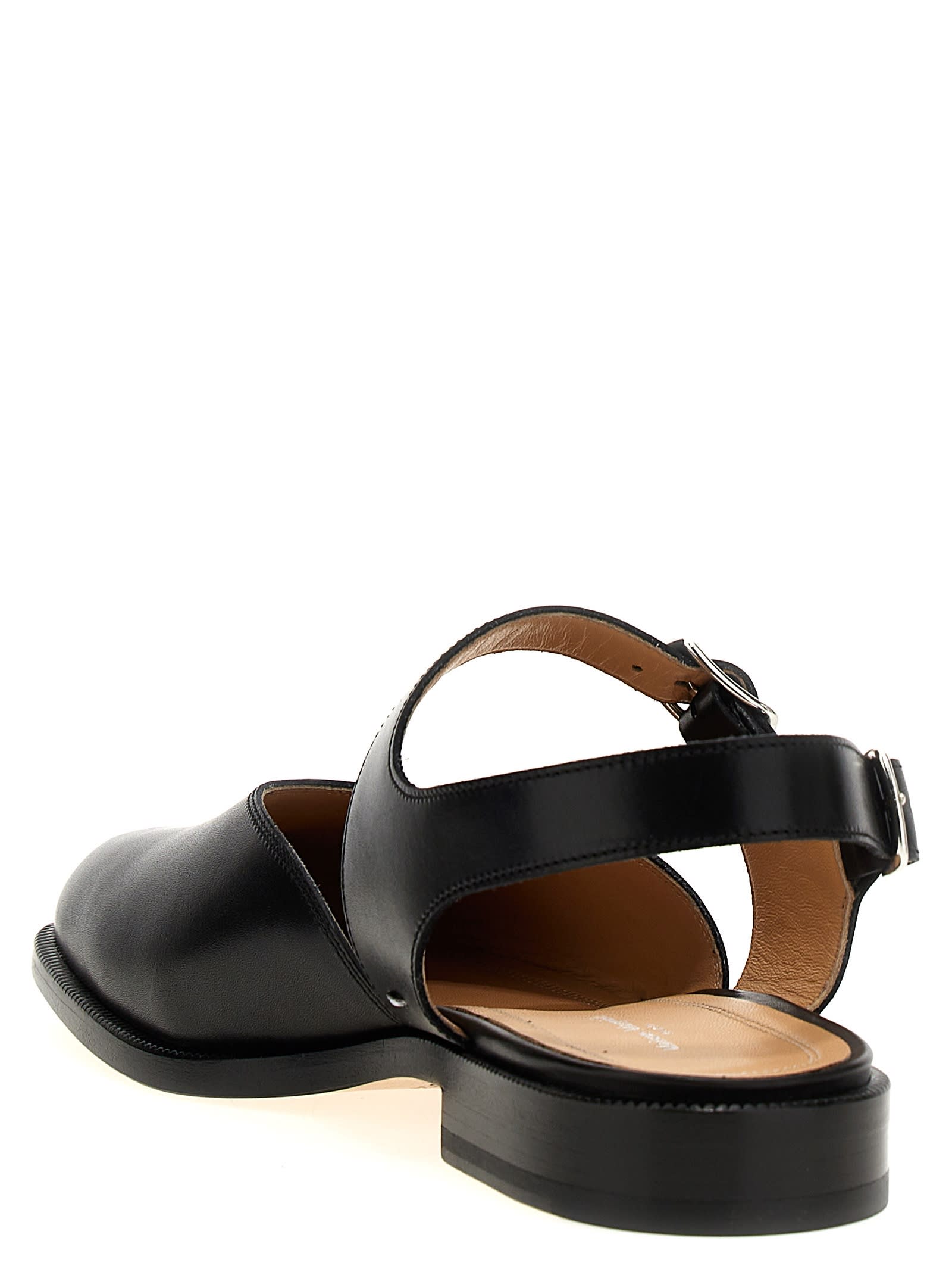 Maison Margiela Tabi Ankle-strap Leather Sandals In Black