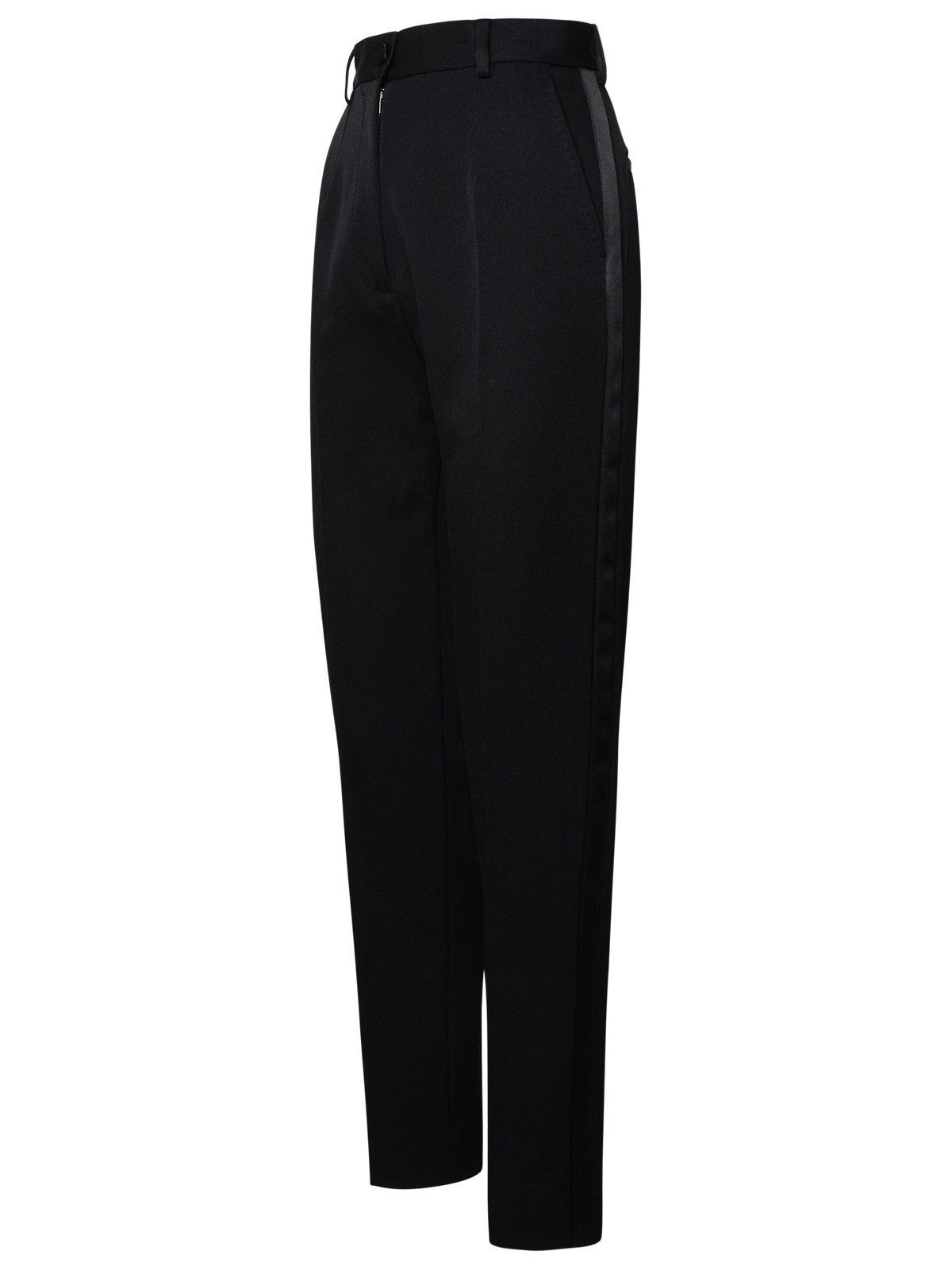 Shop Dolce & Gabbana High-waist Gabardine Cigarette Pants In Black