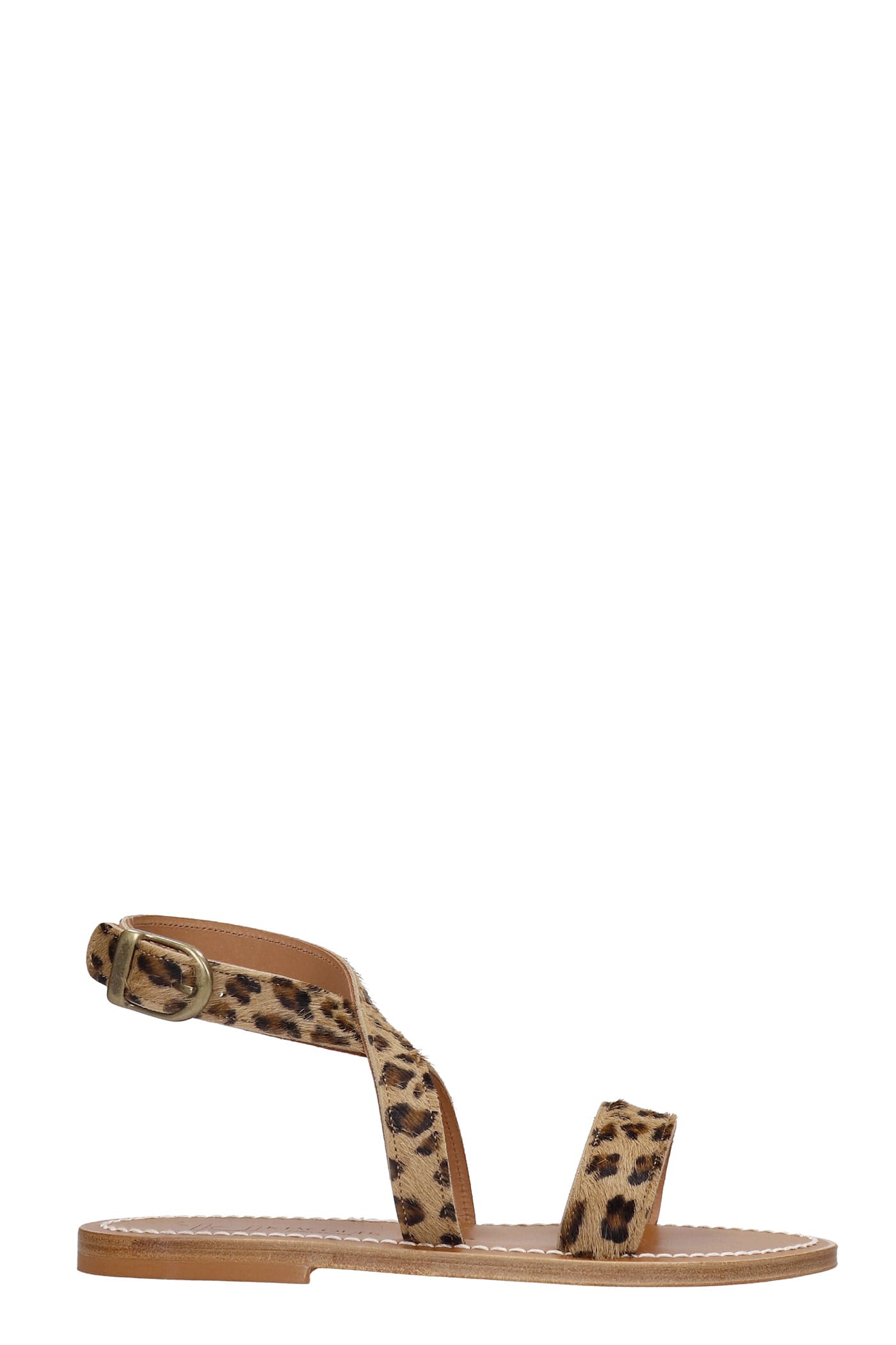 K.Jacques Calfat Flats In Animalier Pony Skin