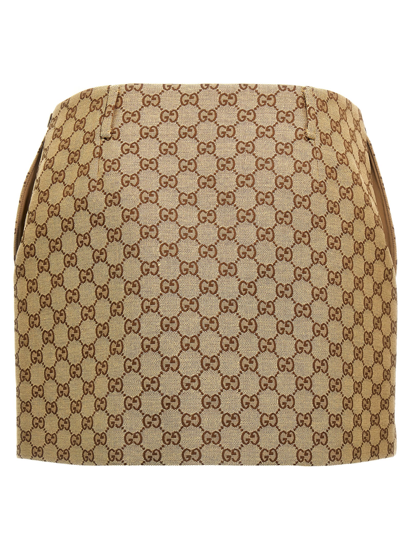 Shop Gucci Gg Skirt In Beige