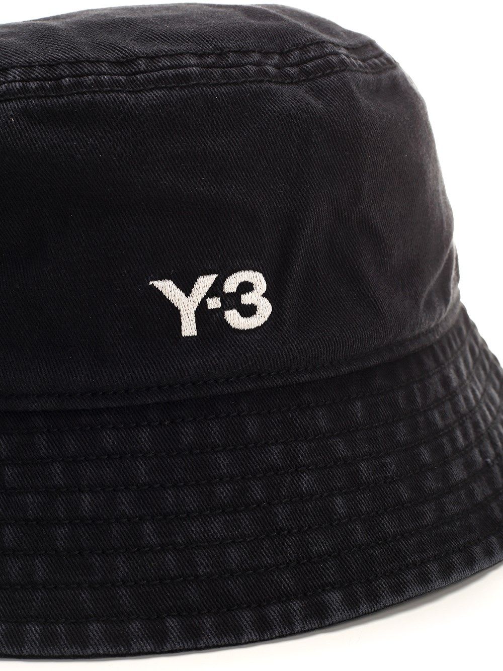 Y-3 BLACK BUCKET HAT WITH LOGO 