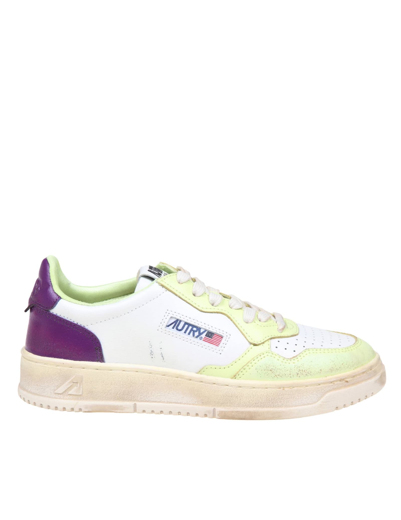 Shop Autry Sneakers In Super Vintage Leather In Wht/slm/mprp