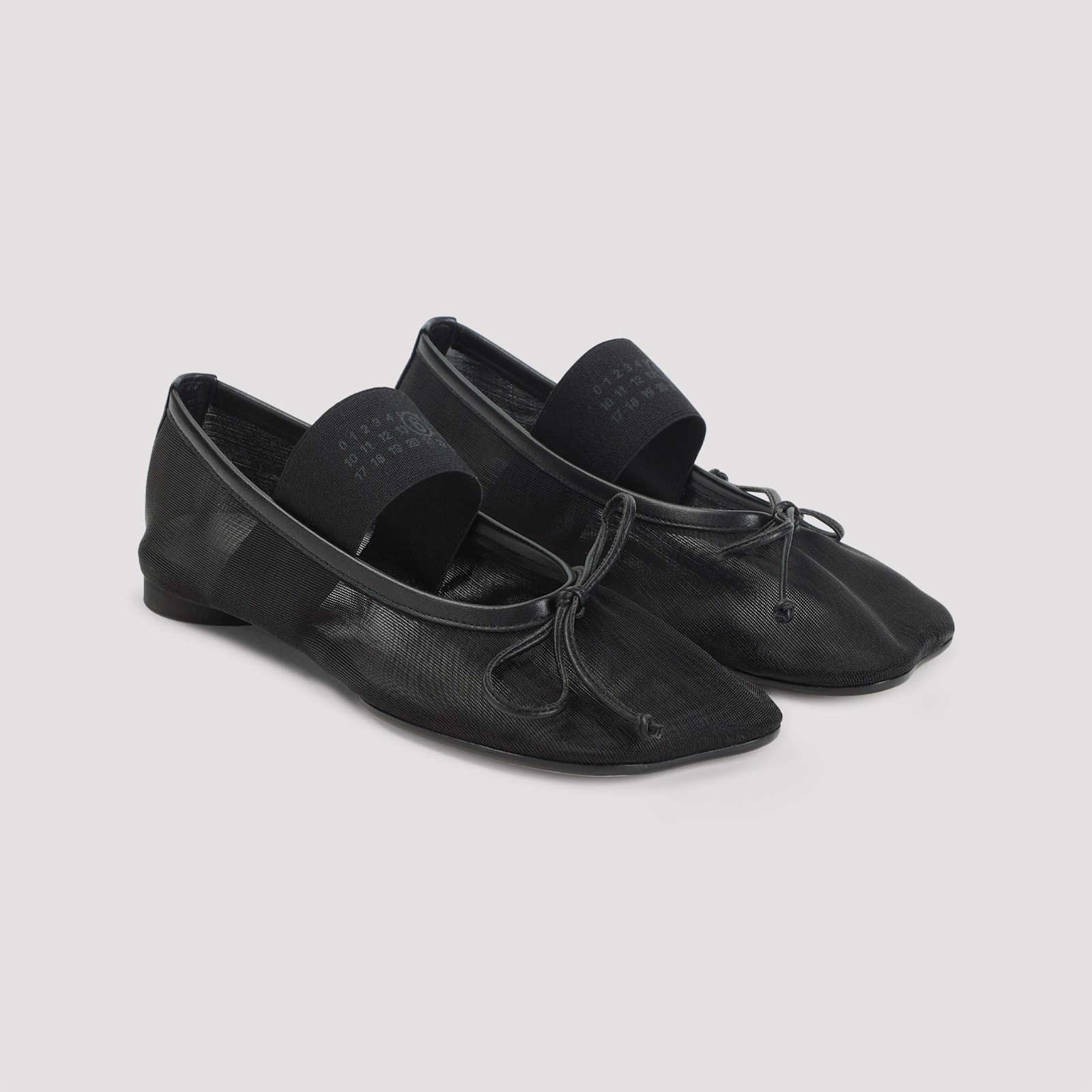 Mm6 Maison Margiela Mm6 By Maison Margiela Anatomic Numeric Ballerinas In Black