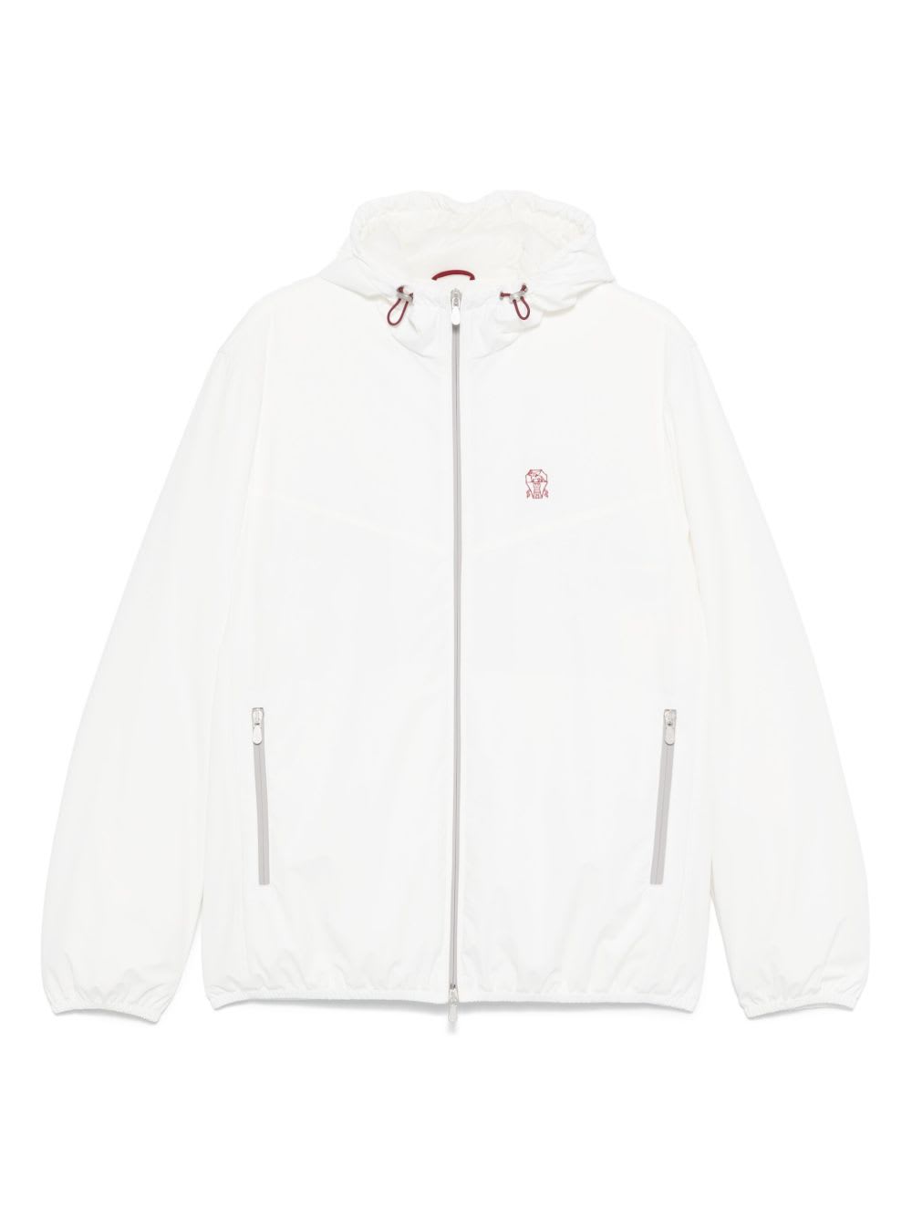 Brunello Cucinelli Men Nylon Blouson Jacket In White
