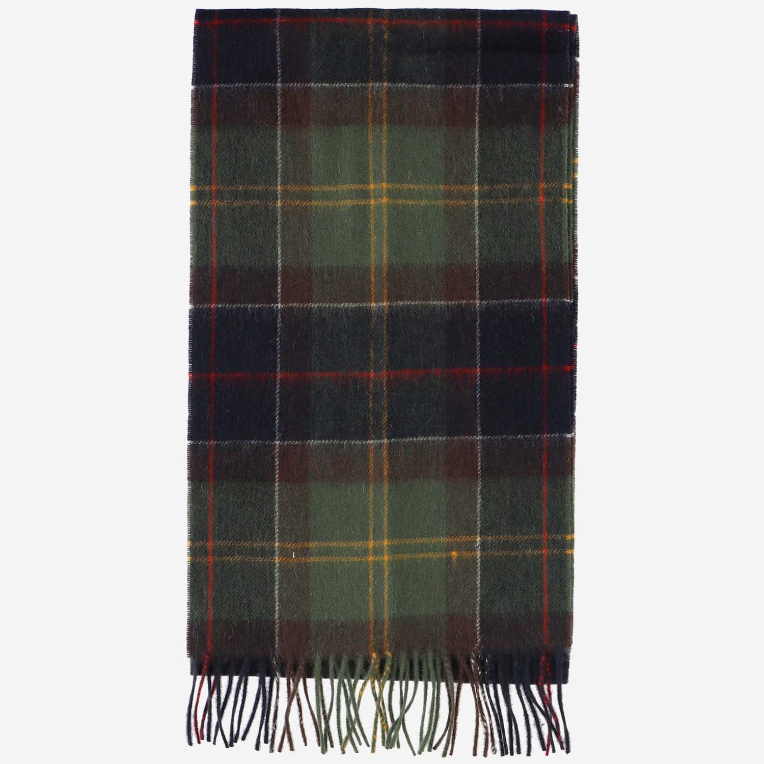 Barbour Acrylic Scarf With Check Pattern In Green