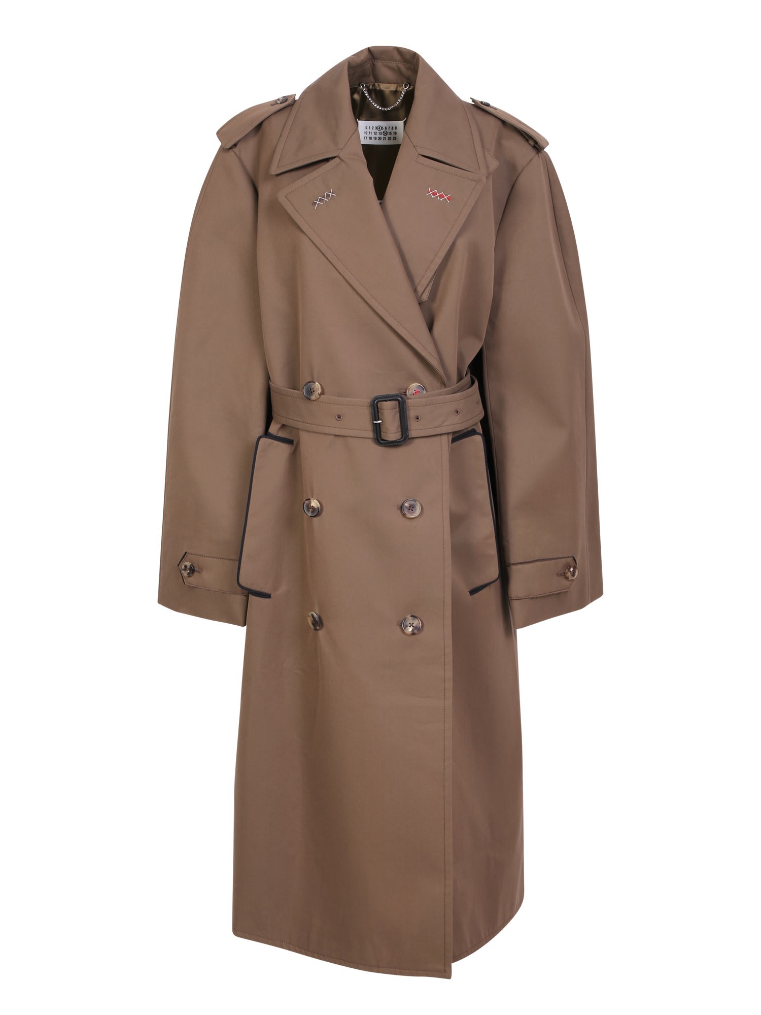 Double-breasted Cotton Blend Trench Coat