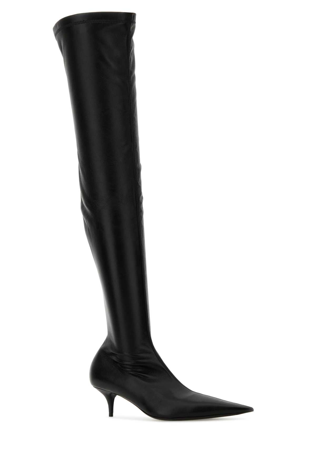 Shop Balenciaga Black Nappa Leather Avenue Boots In Blackgold