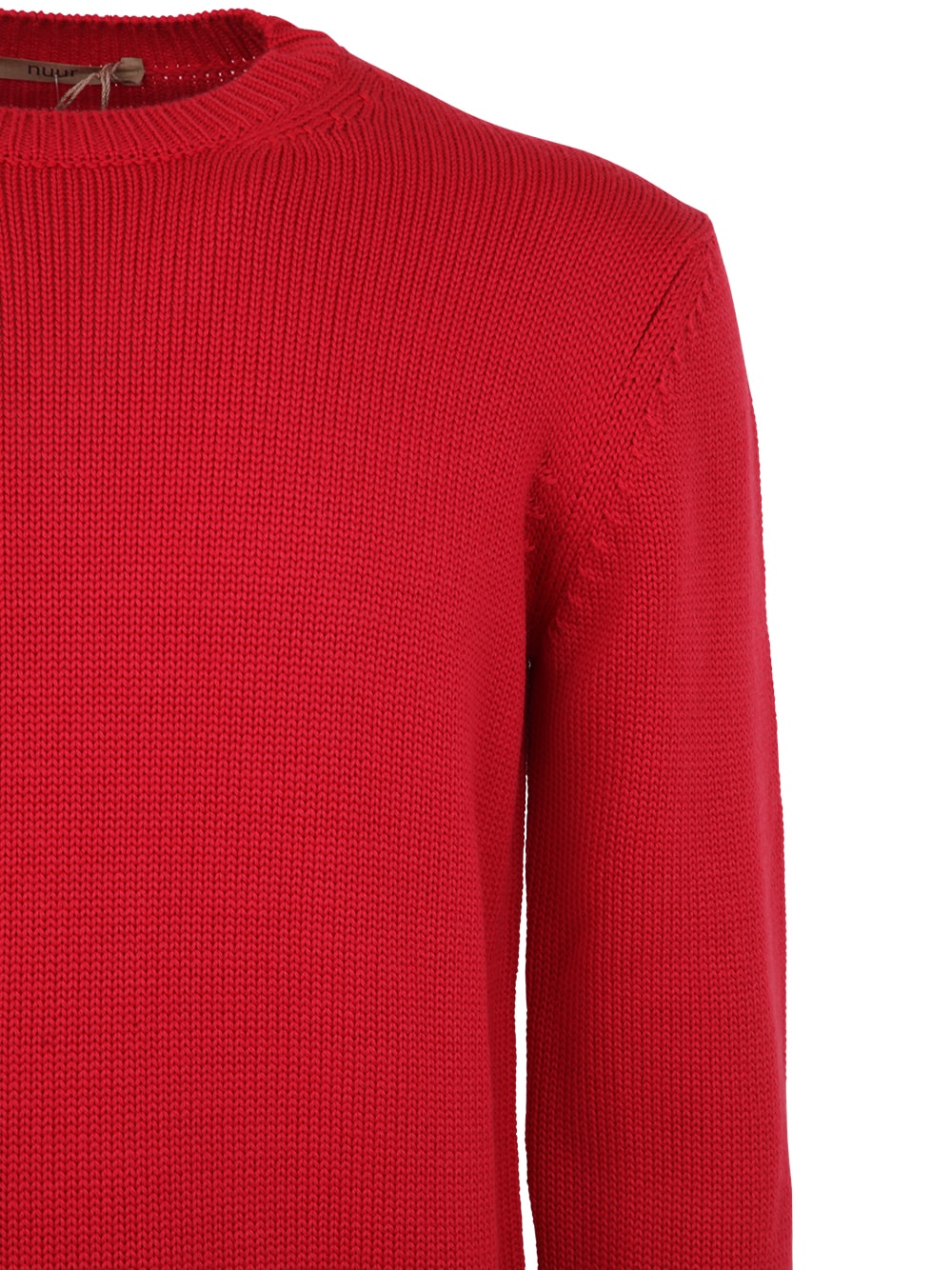 Shop Nuur Long Sleeve Crew Neck Sweater In Red