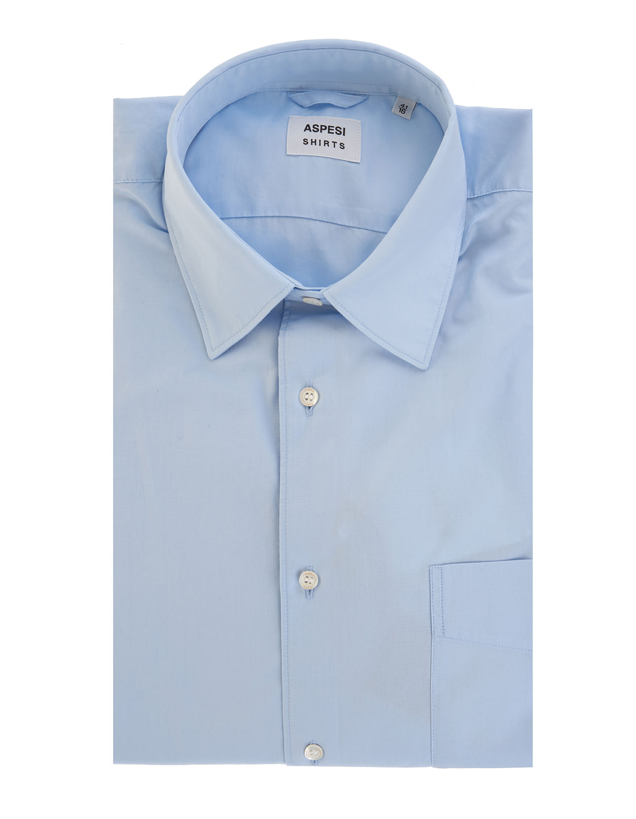 Aspesi Man Classic Shirt In Light Blue Cotton Poplin