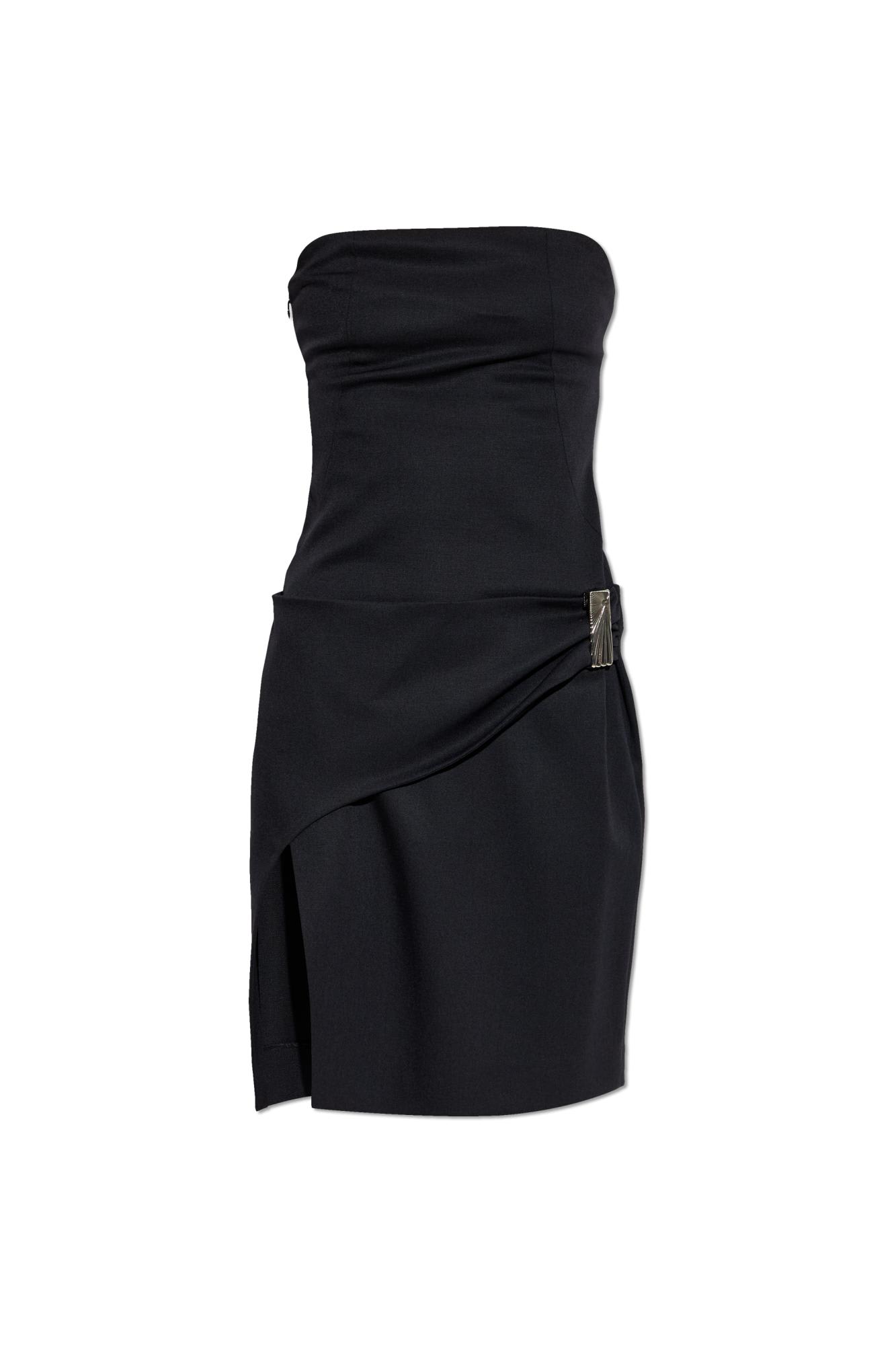 Attico Black Midi Dress In Black