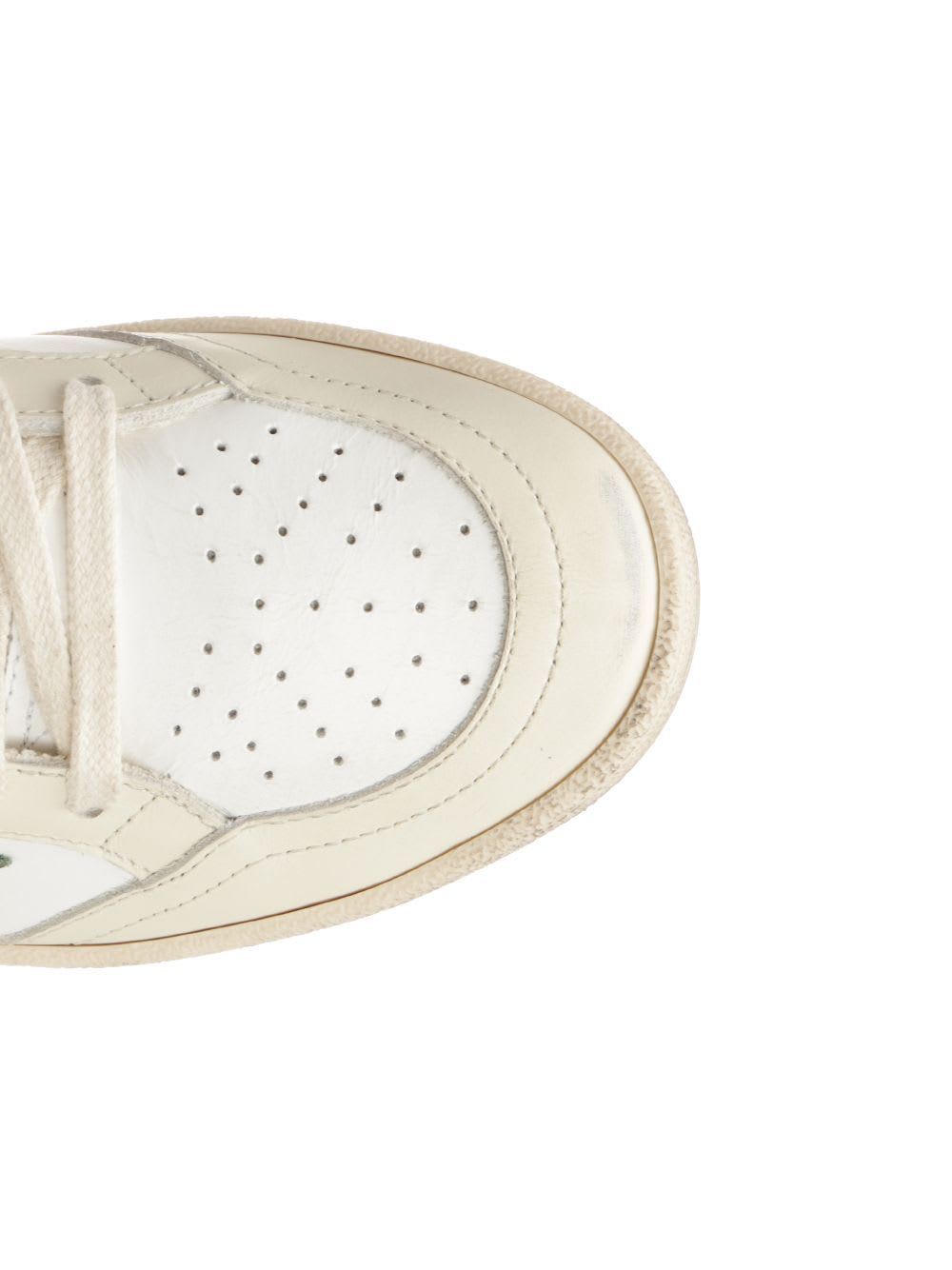 Golden Goose Ballstar Leather Upper Toe And Spur Nabuk Star Laminated Heel In White