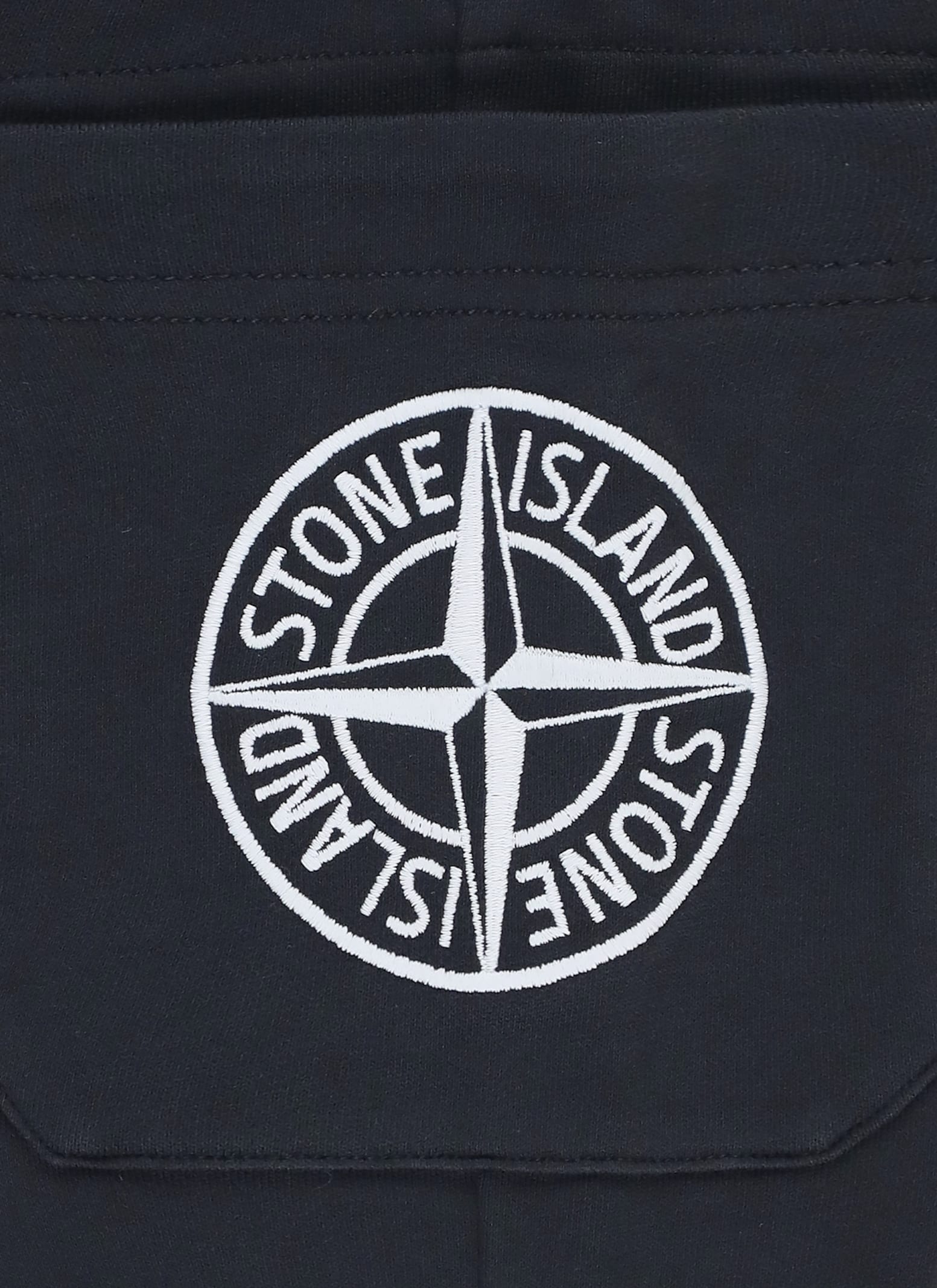 Stone Island Cotton Sweatpants In Blue