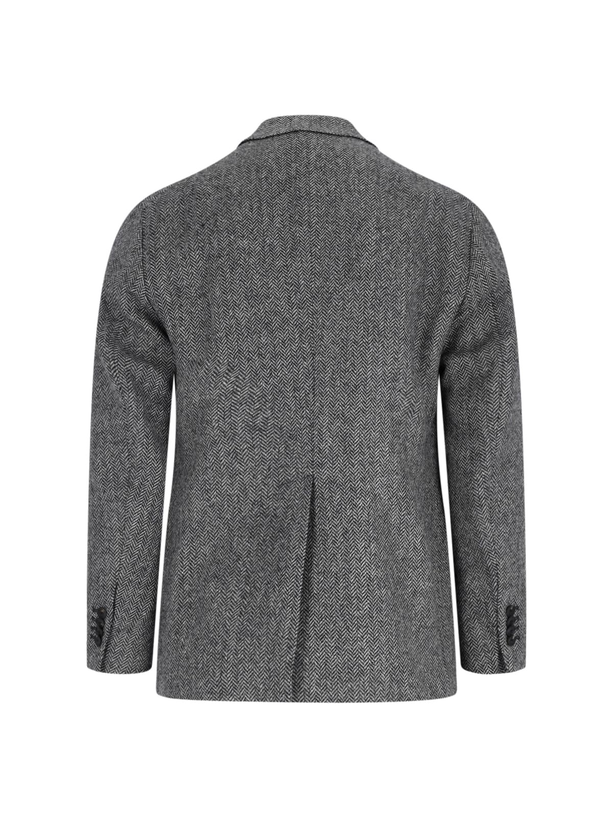 Tagliatore Tailored Double-breasted Herringbone Blazer In Black