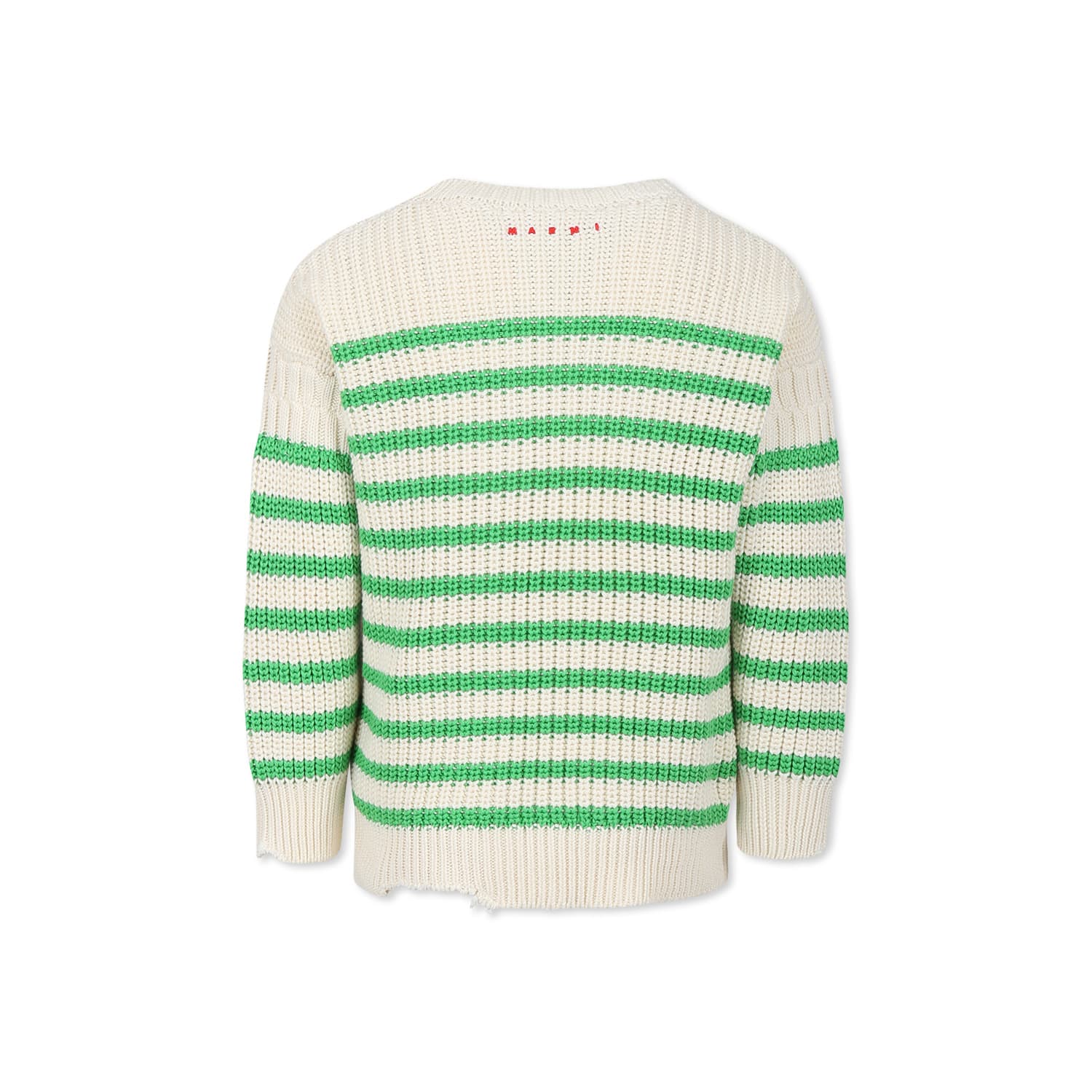 Marni Striped Sweater In Ivory