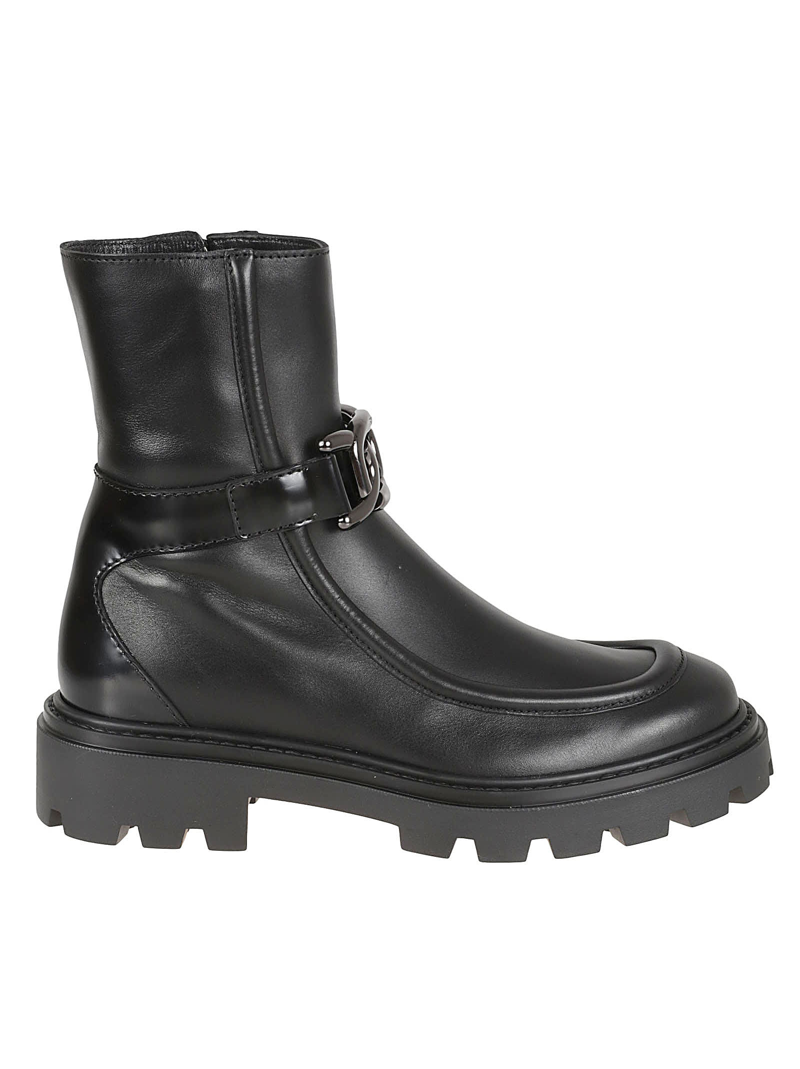 Shop Tod's Ankle Buckle Boots In Black