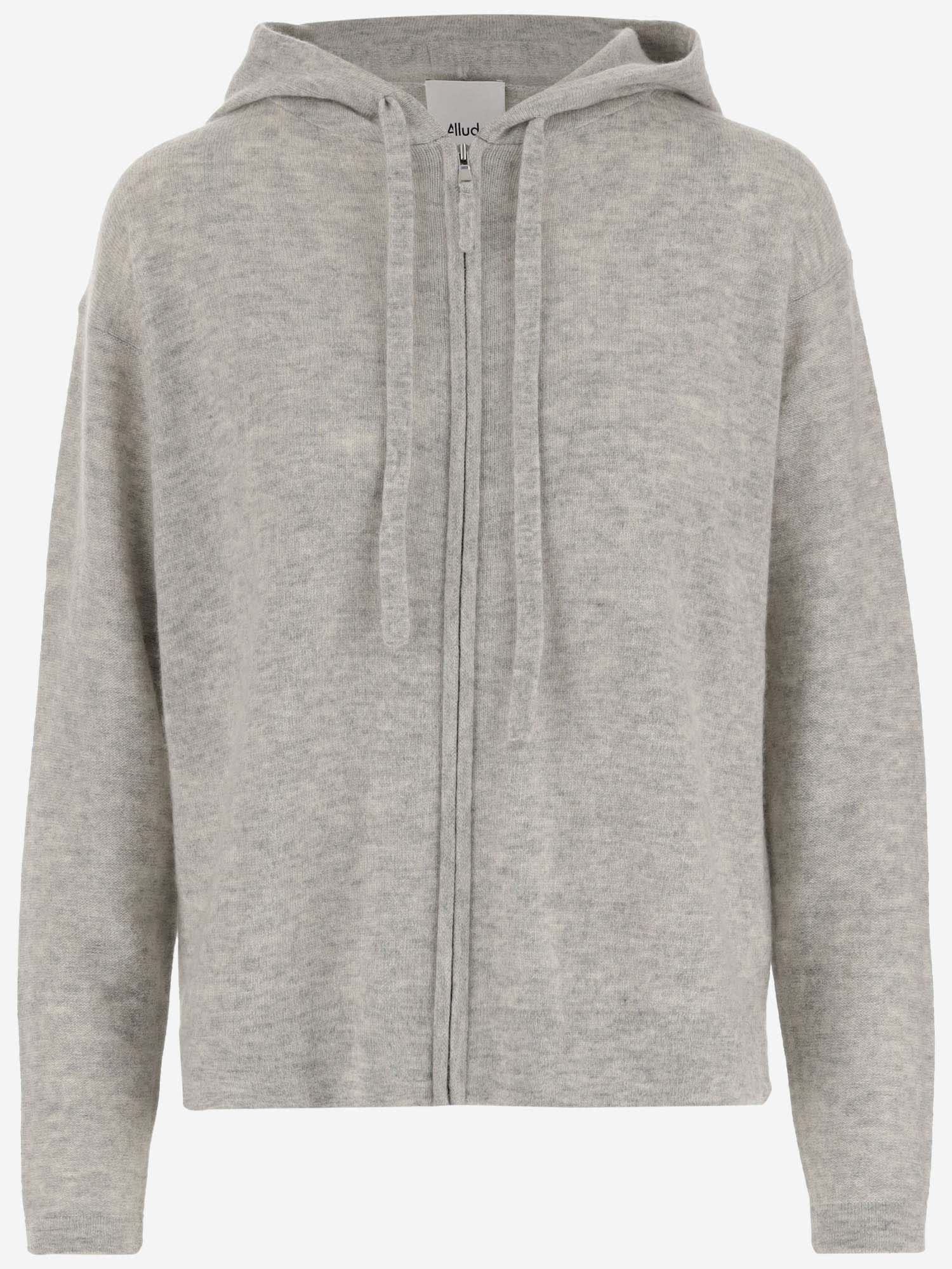 Shop Allude Wool And Cashmere Sweatshirt In Grey