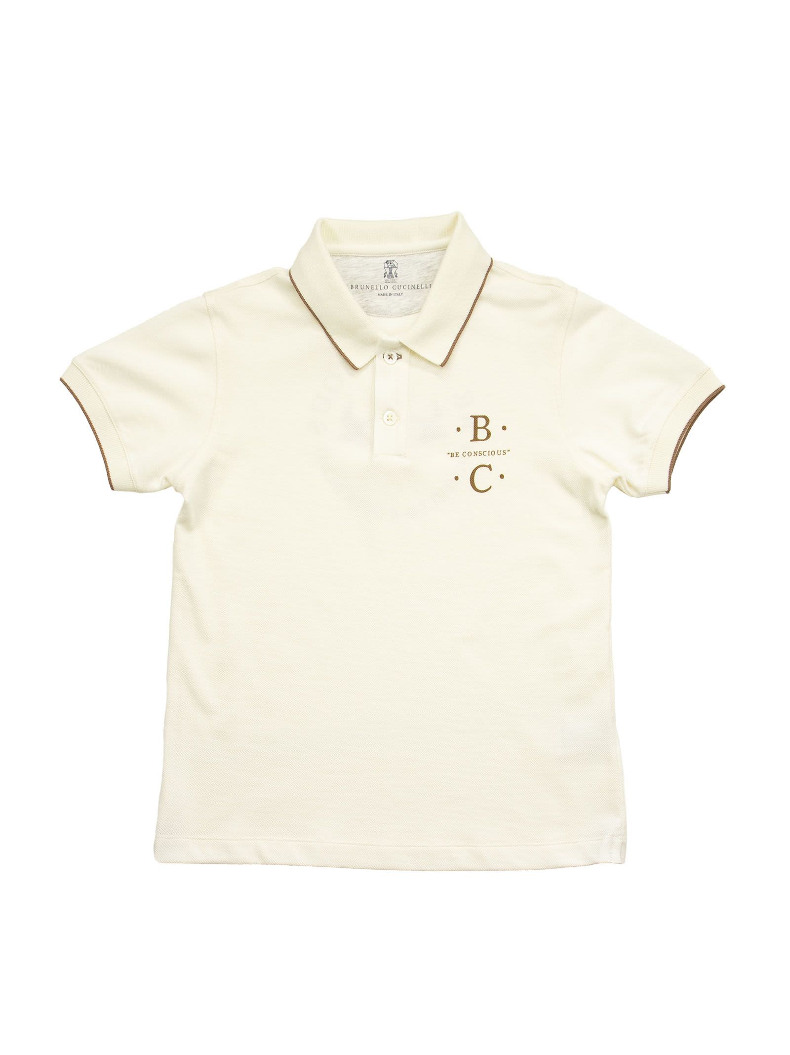 Brunello Cucinelli Cotton Piqué Polo Shirt With Print