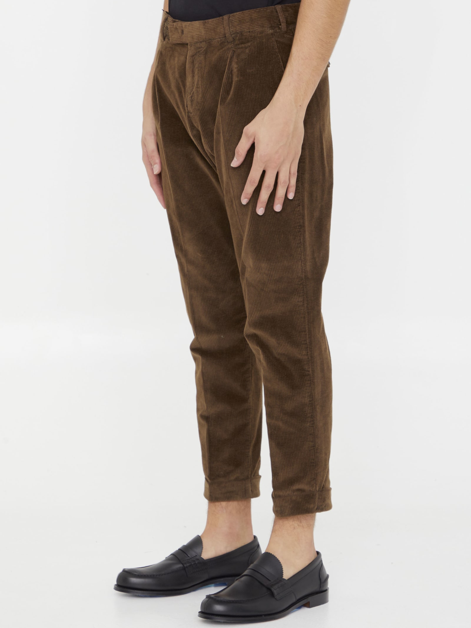 Shop Pt01 Corduroy Trousers In Brown