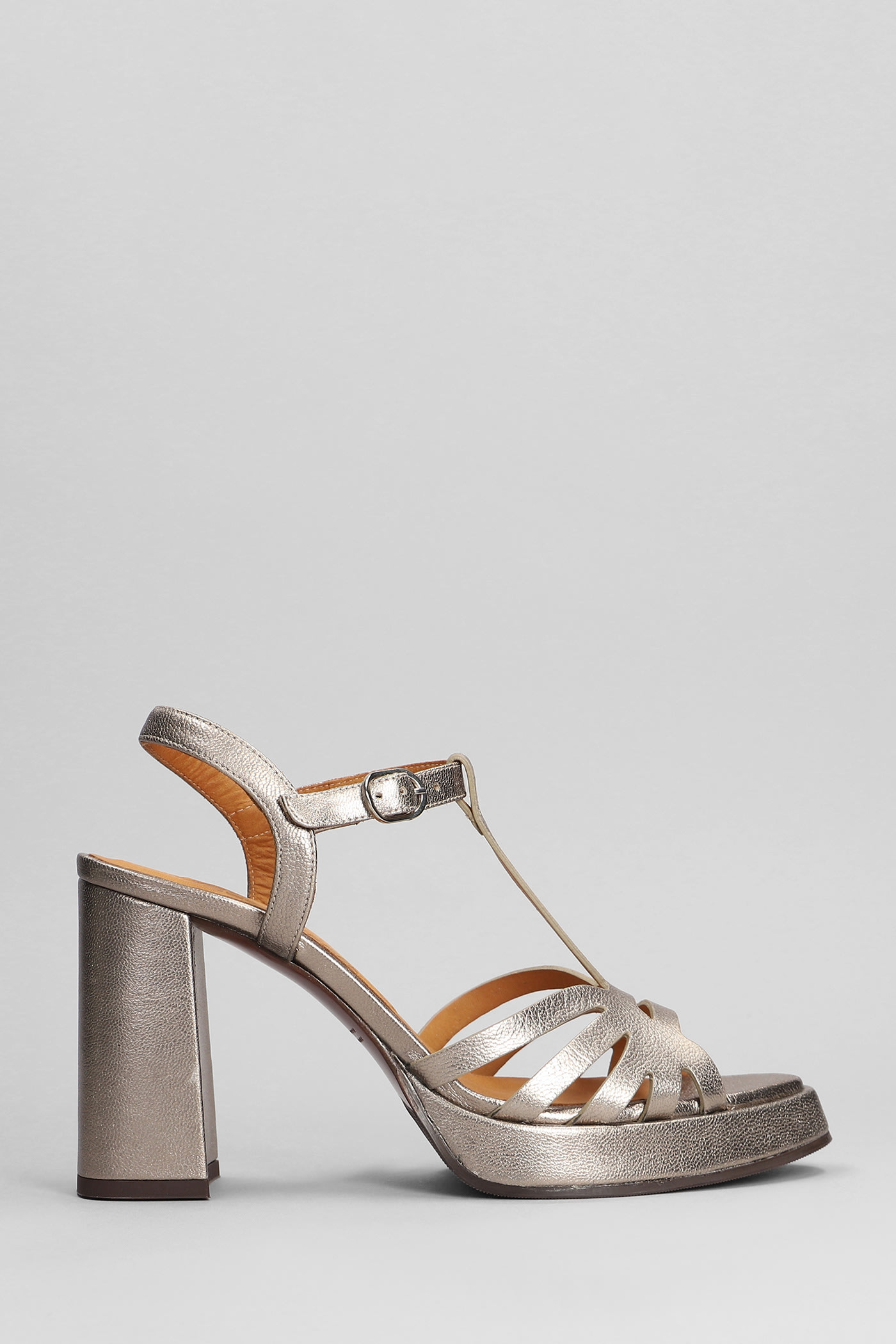 Abay Sandals In Gunmetal Leather