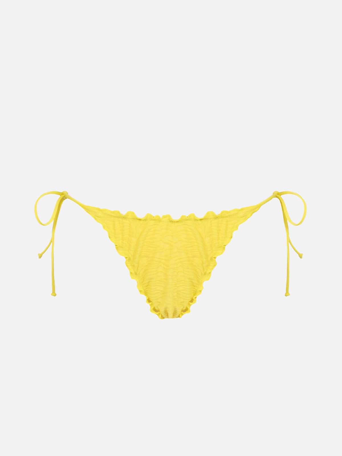 Mc2 Saint Barth Woman Zebra Embossed Cheeky Swim Briefs Miami In Yellow