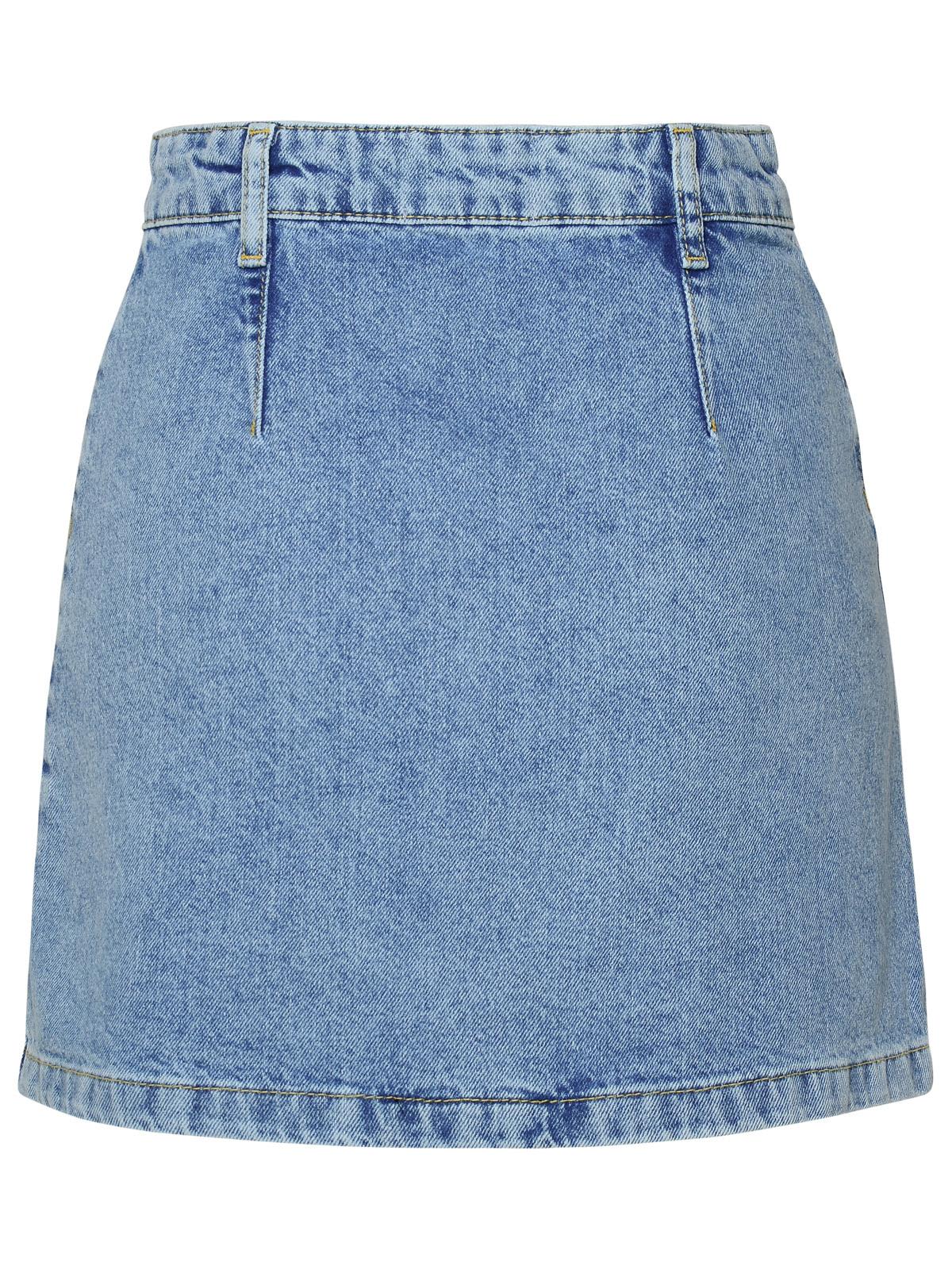 Shop M05ch1n0 Jeans Blue Denim Skirt In Light Blue