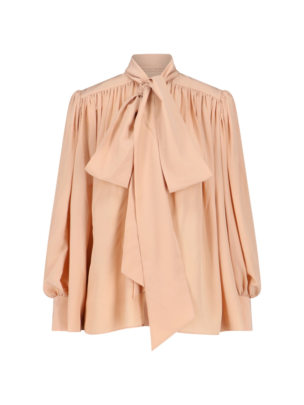 Chloé Stylish Top With Bow Tie Neck In Multi