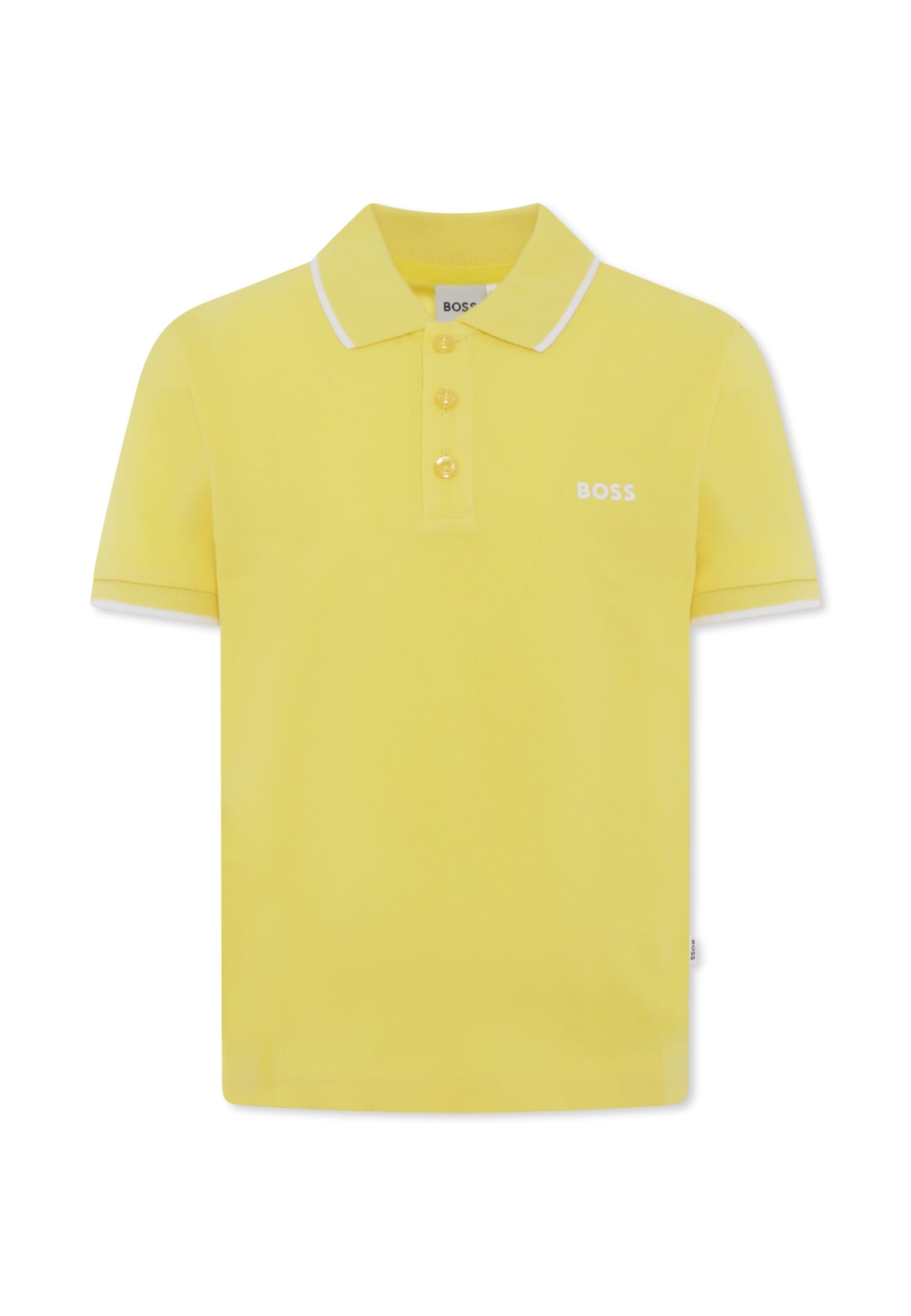 Hugo Boss Yellow Polo Shirt For Boy With Logo In Yellow